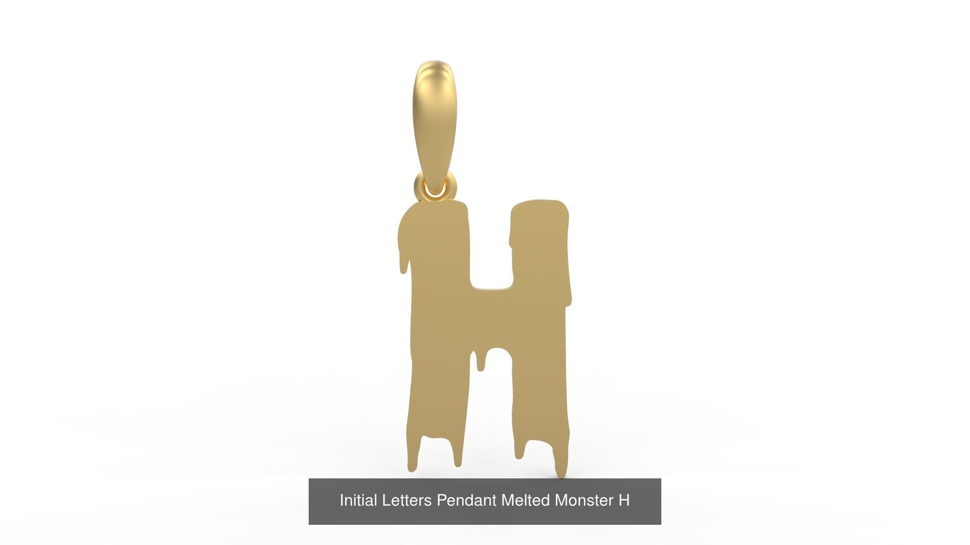 Initial Letters Pendant Alphabets Melted Monster 3D Model Collection_10