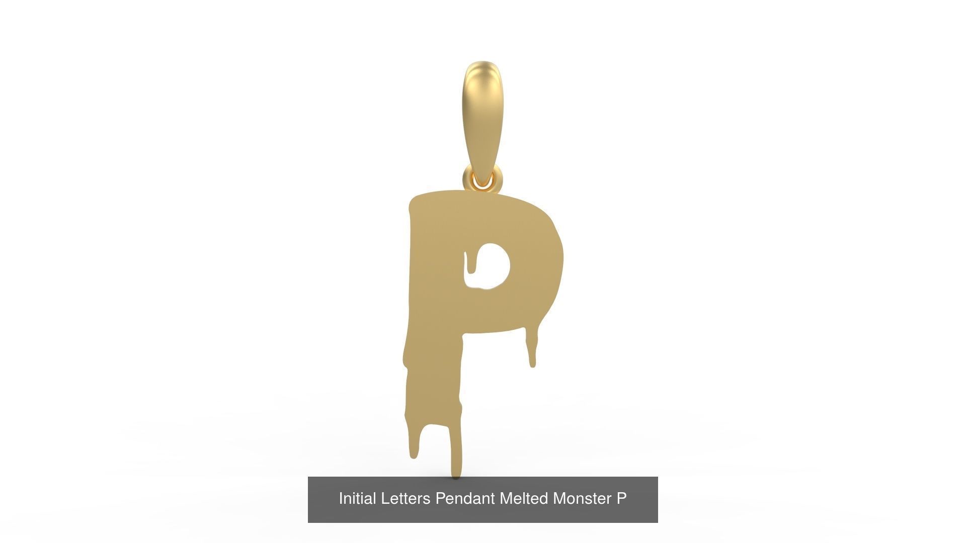 Initial Letters Pendant Alphabets Melted Monster 3D Model Collection_18