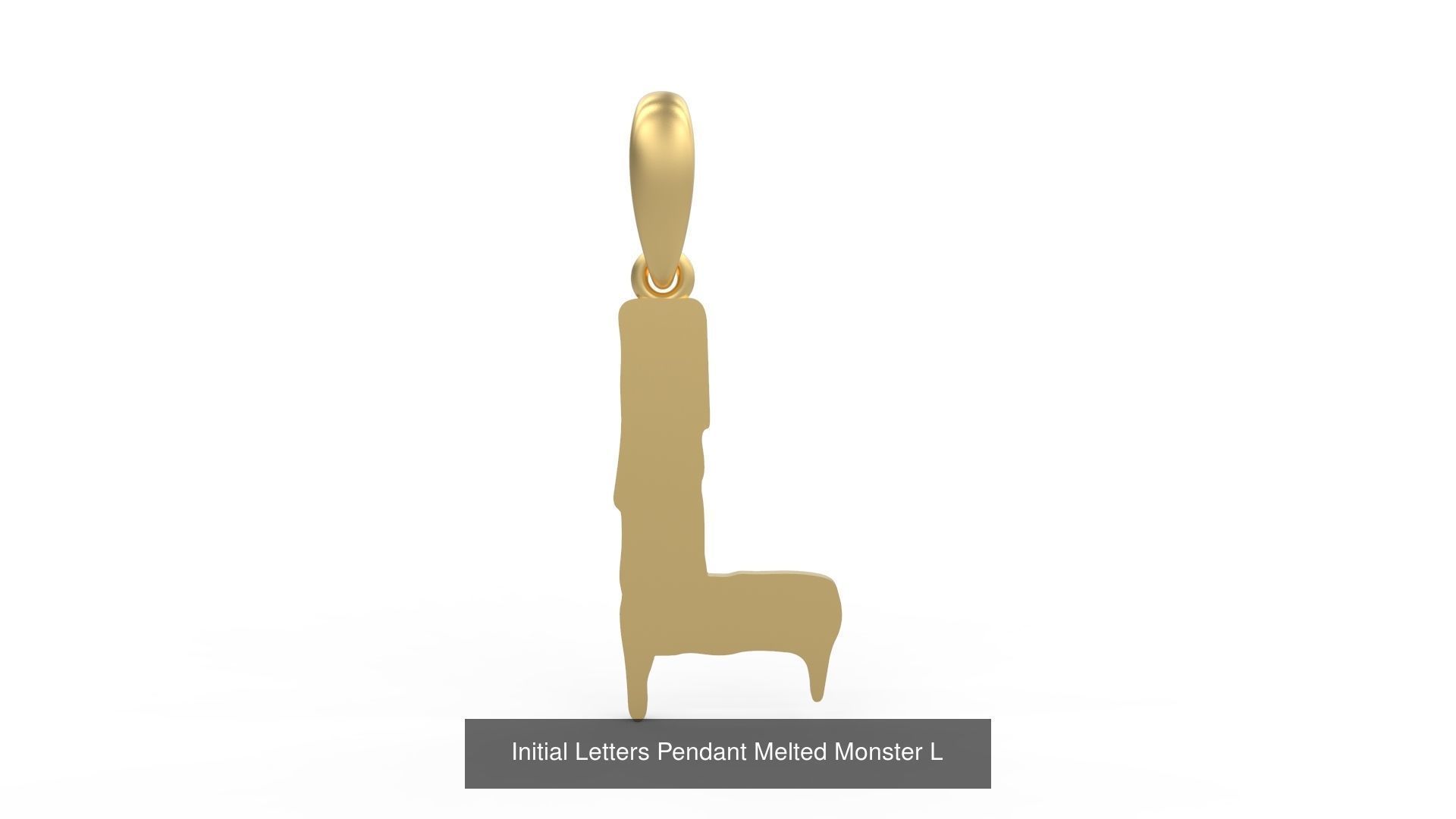 Initial Letters Pendant Alphabets Melted Monster 3D Model Collection_14