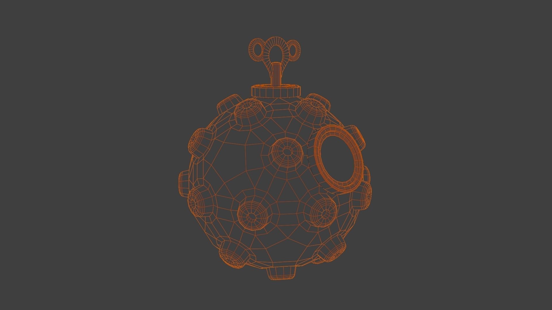 Steampunk Bomb Low-poly 3D model_13
