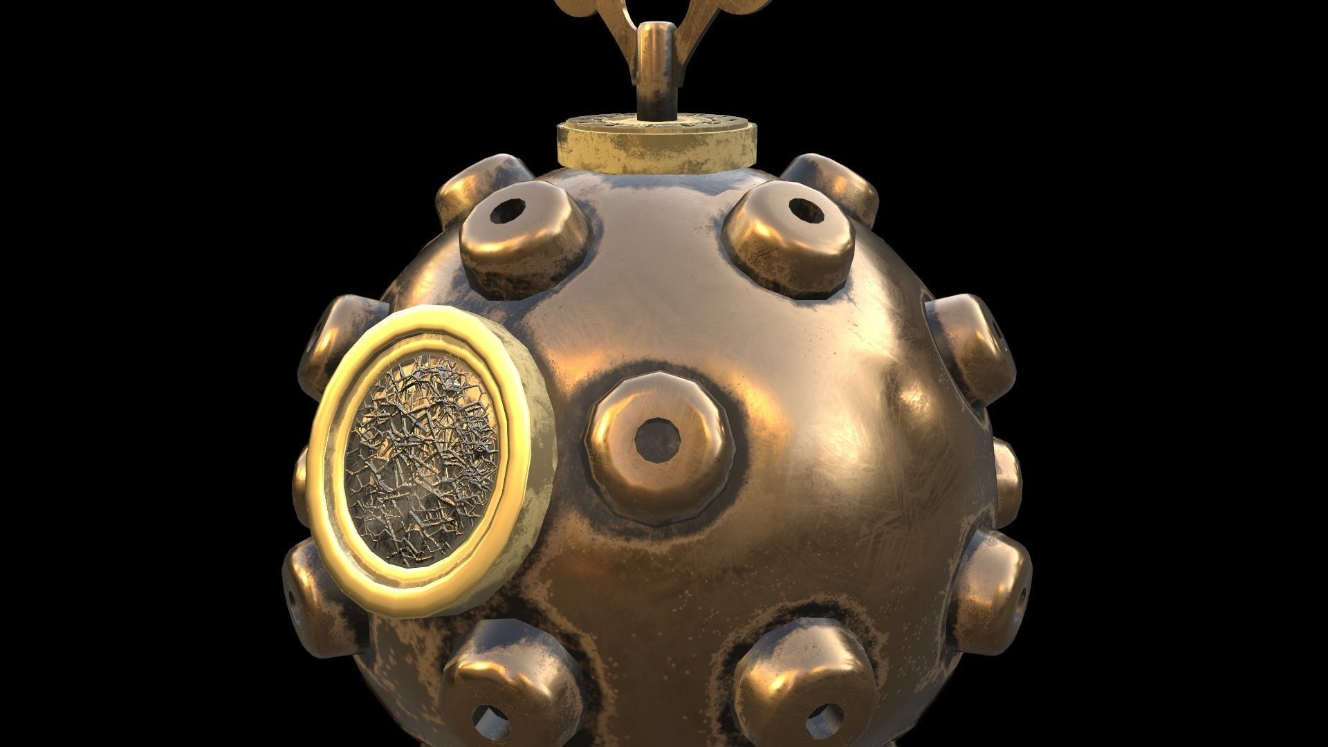 Steampunk Bomb Low-poly 3D model_4