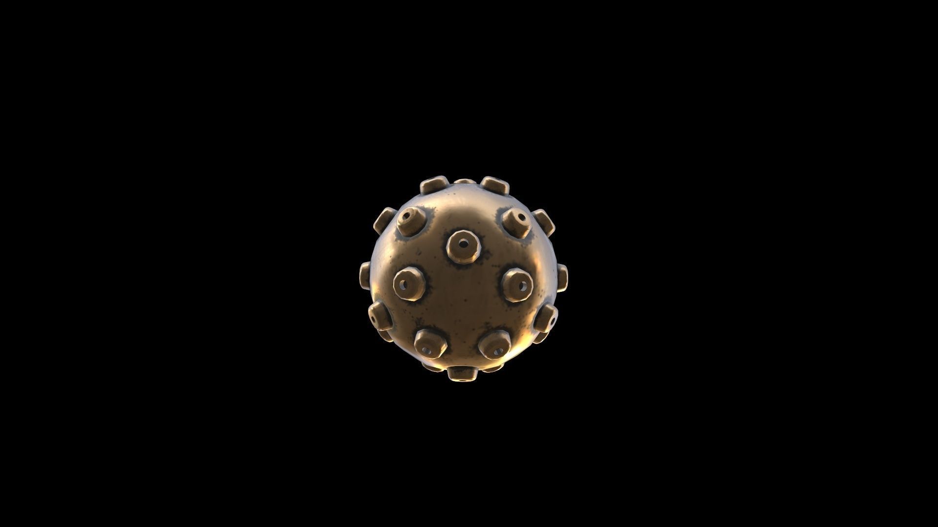Steampunk Bomb Low-poly 3D model_9