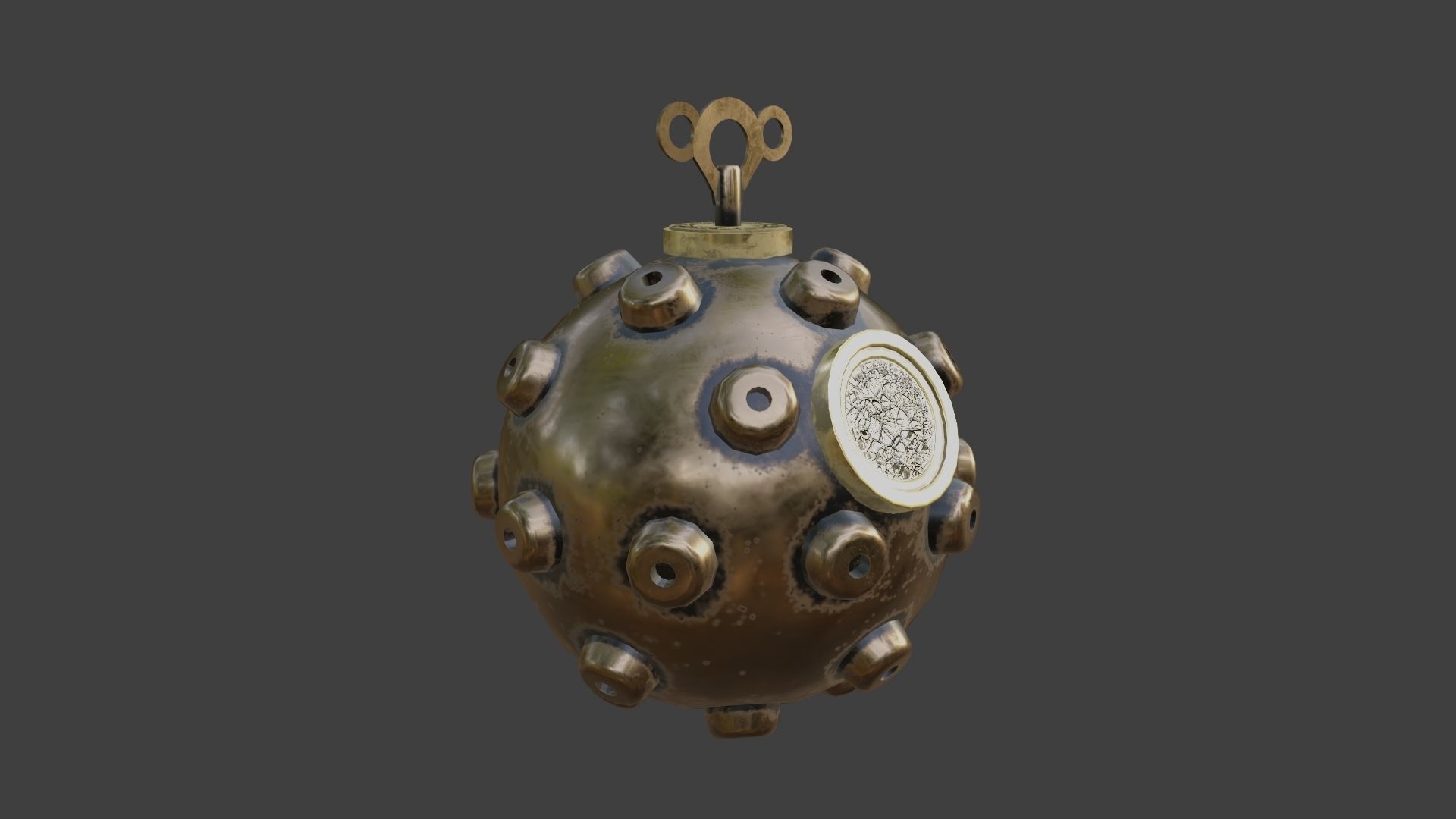 Steampunk Bomb Low-poly 3D model_8