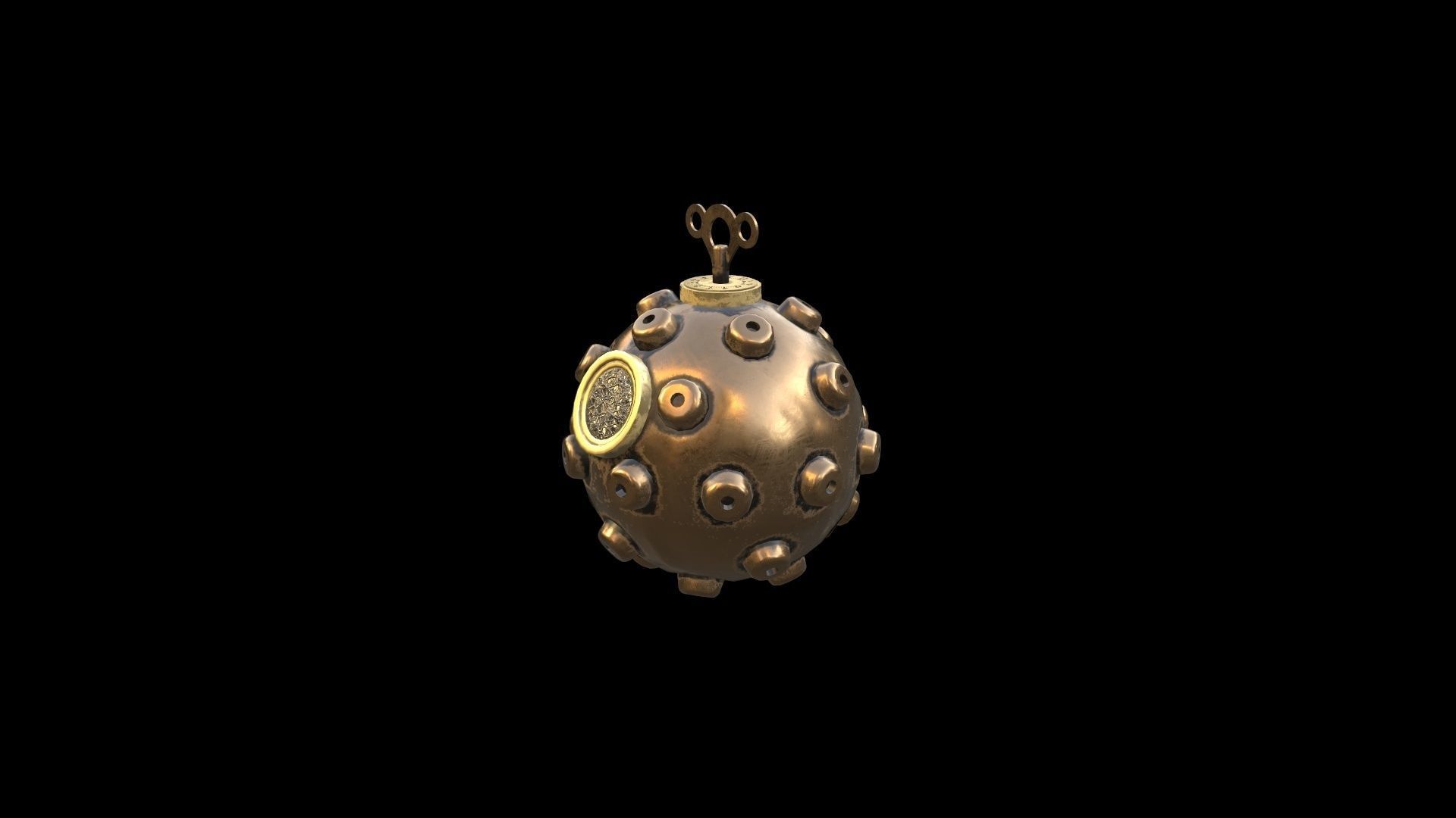 Steampunk Bomb Low-poly 3D model_3