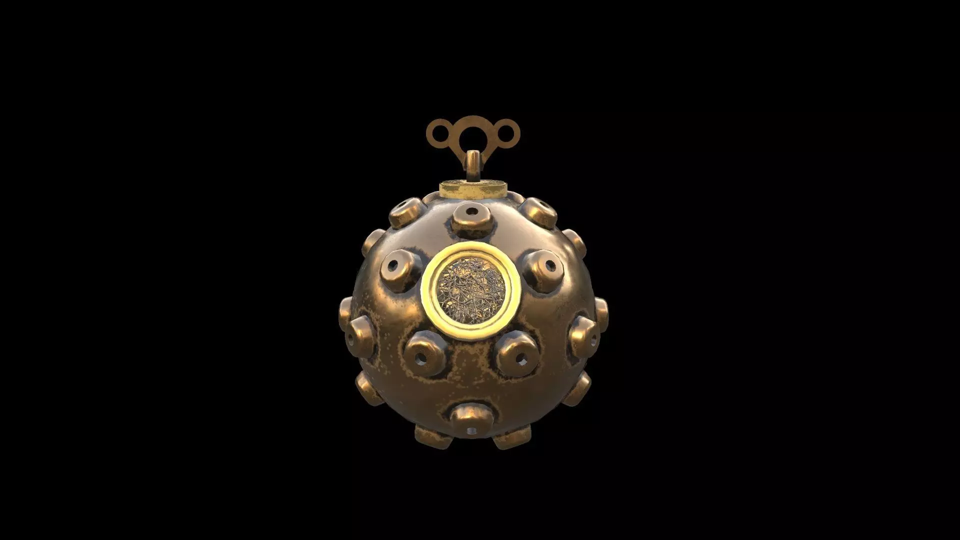 Steampunk Bomb Low-poly 3D model_0
