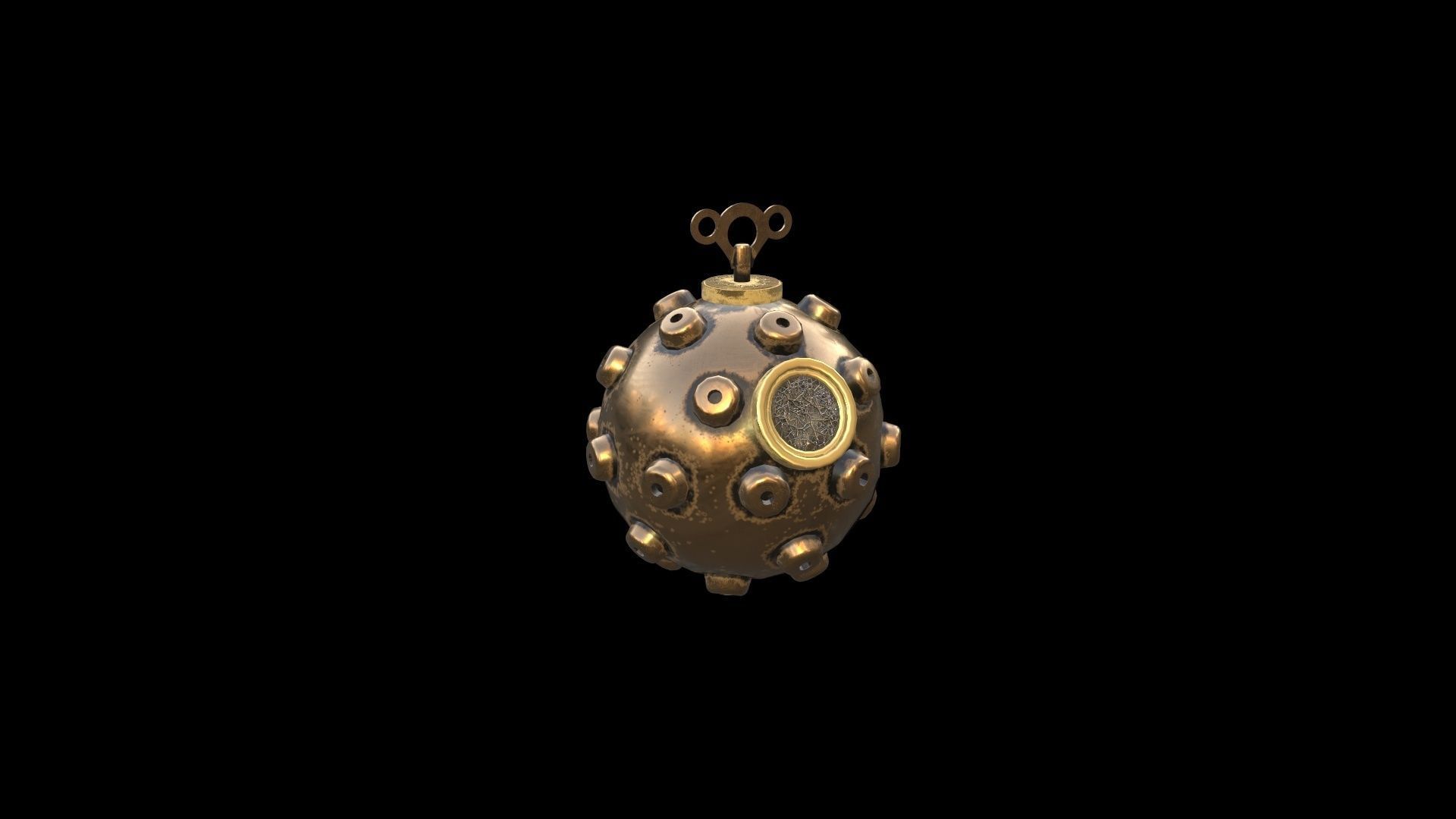 Steampunk Bomb Low-poly 3D model_6