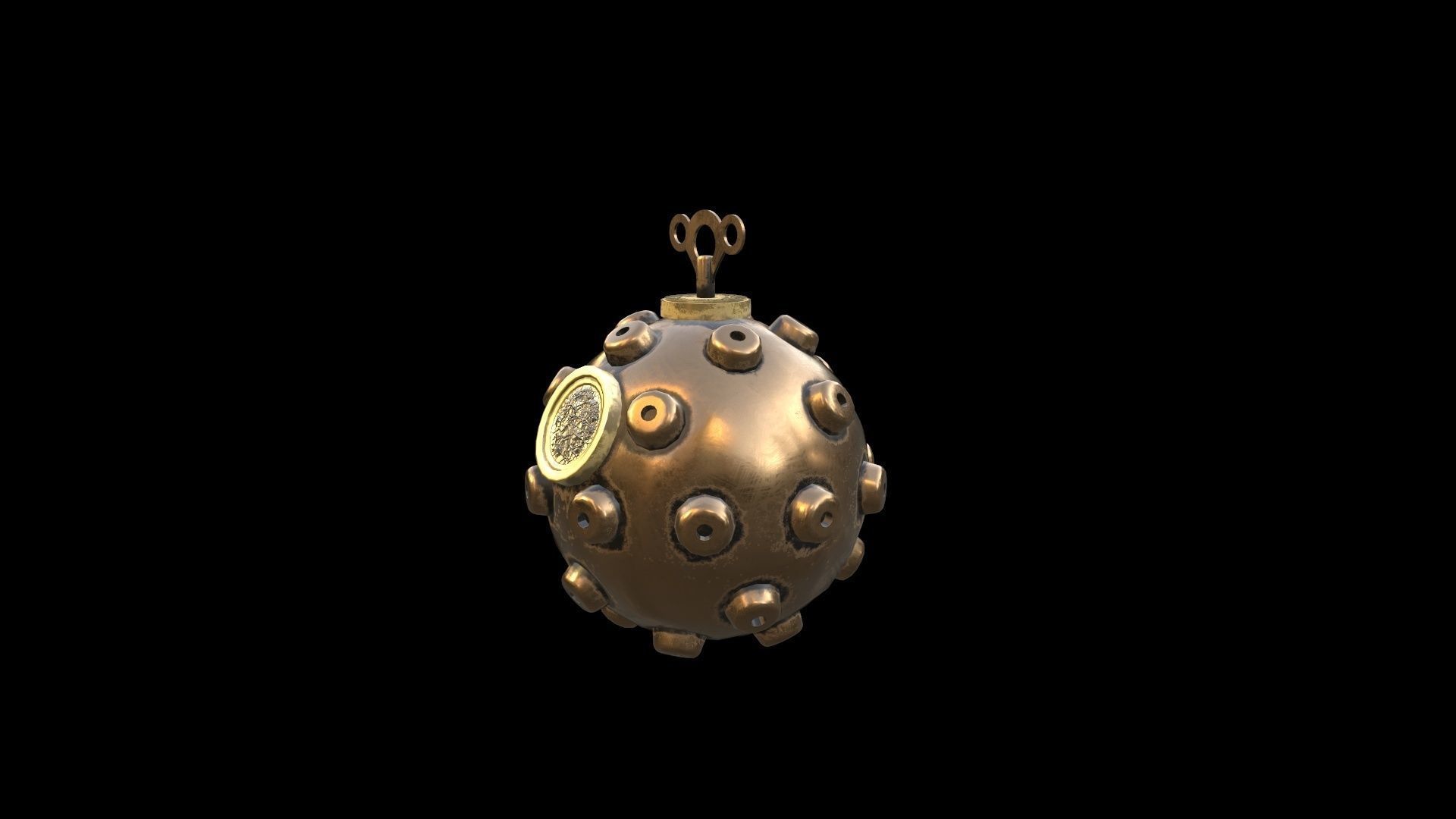 Steampunk Bomb Low-poly 3D model_10