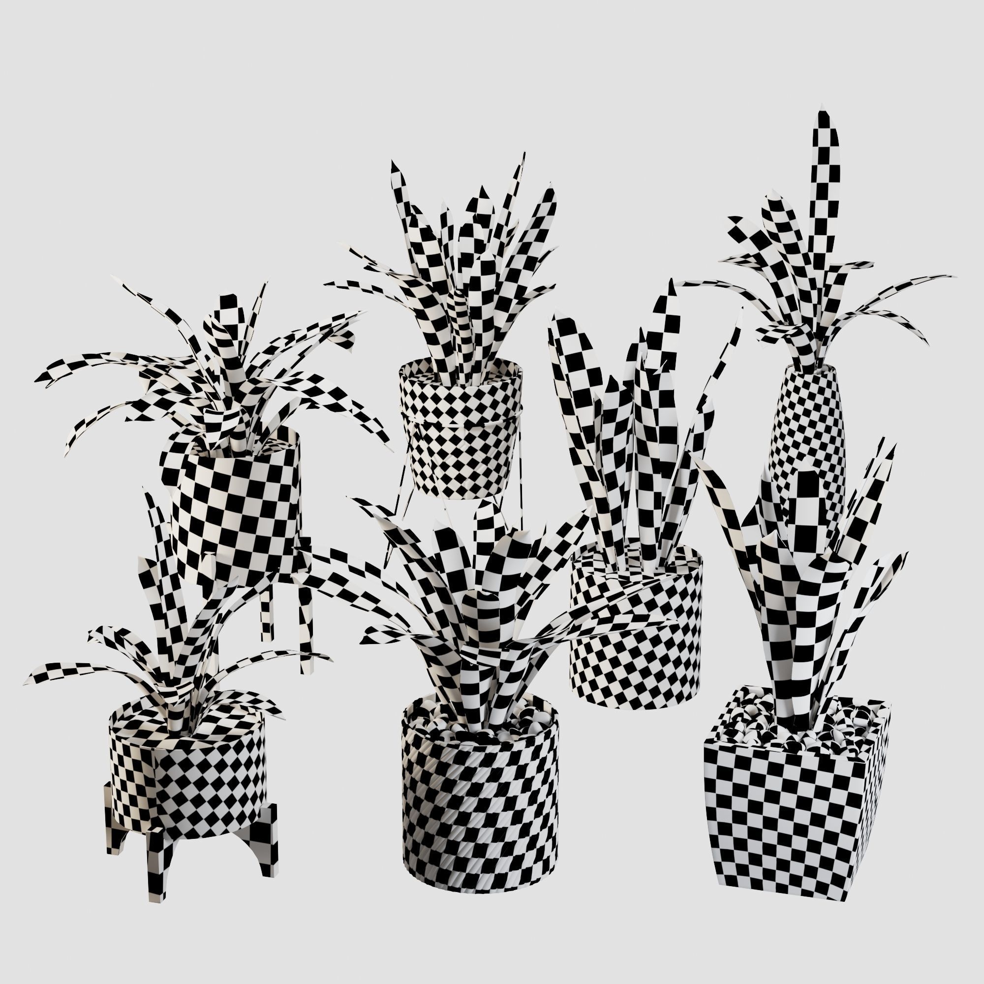 sansevieria potted plant 3D model_9