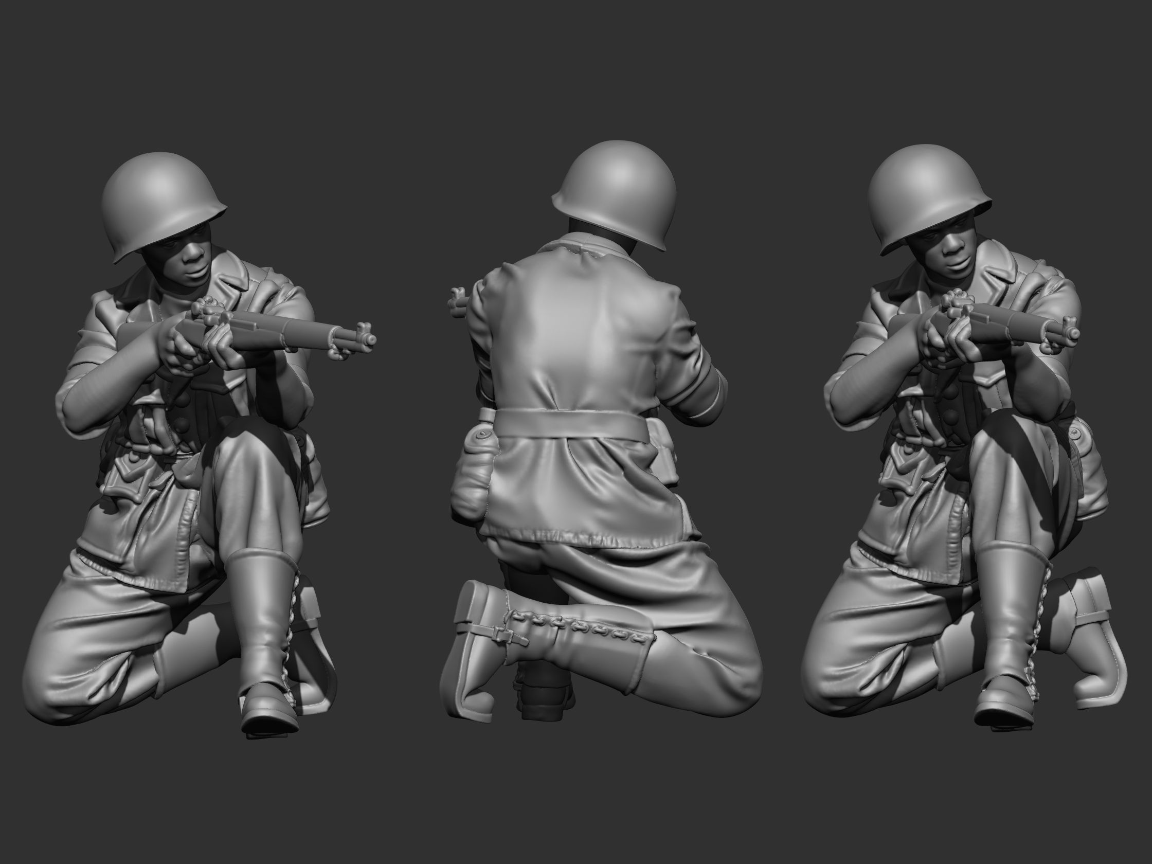 USA Soldier ww2 3D print model_20