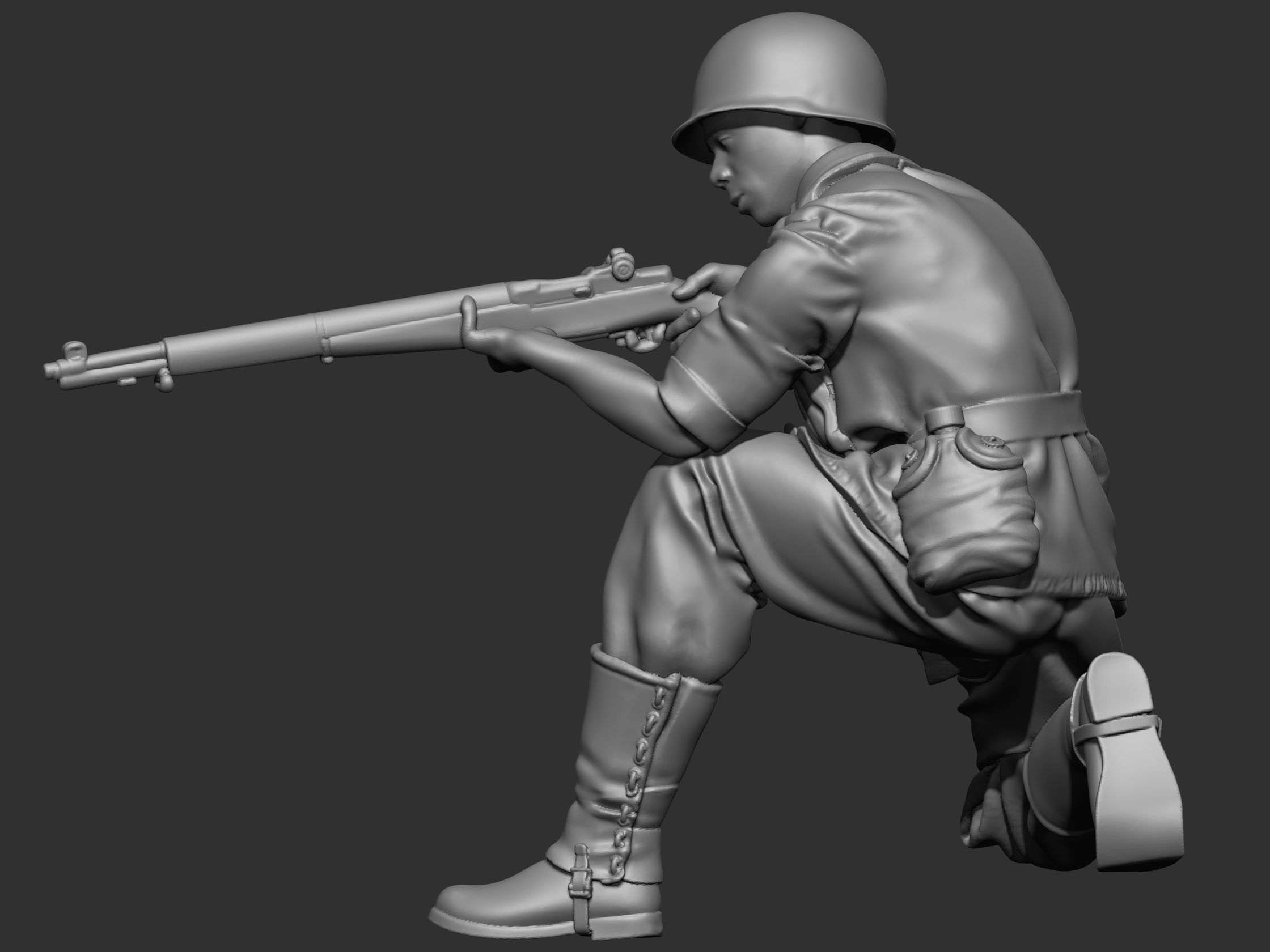 USA Soldier ww2 3D print model_18