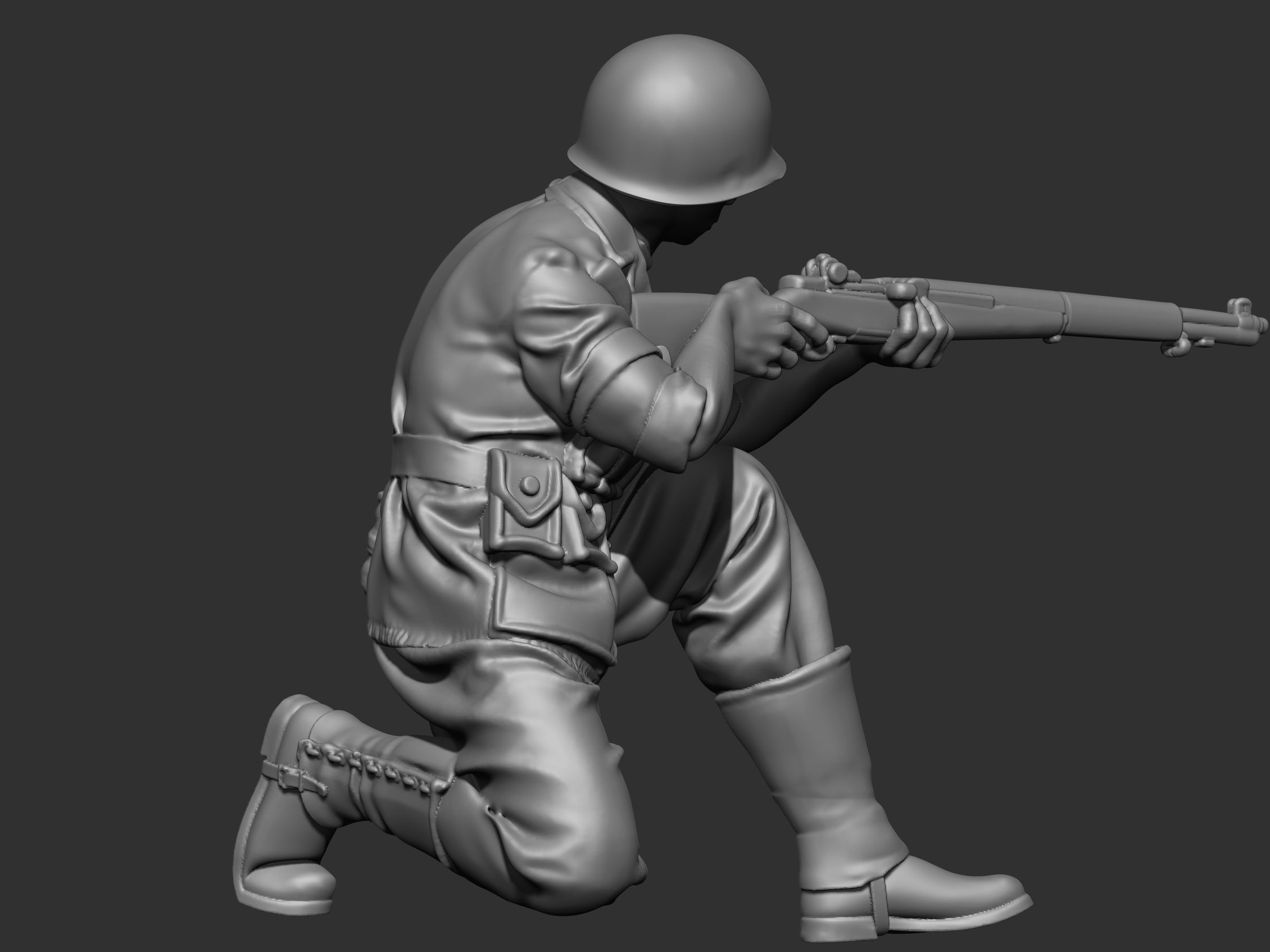 USA Soldier ww2 3D print model_6