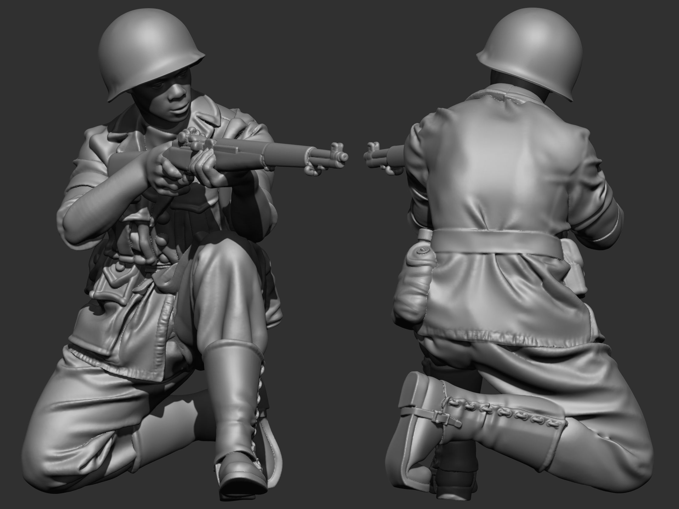 USA Soldier ww2 3D print model_21
