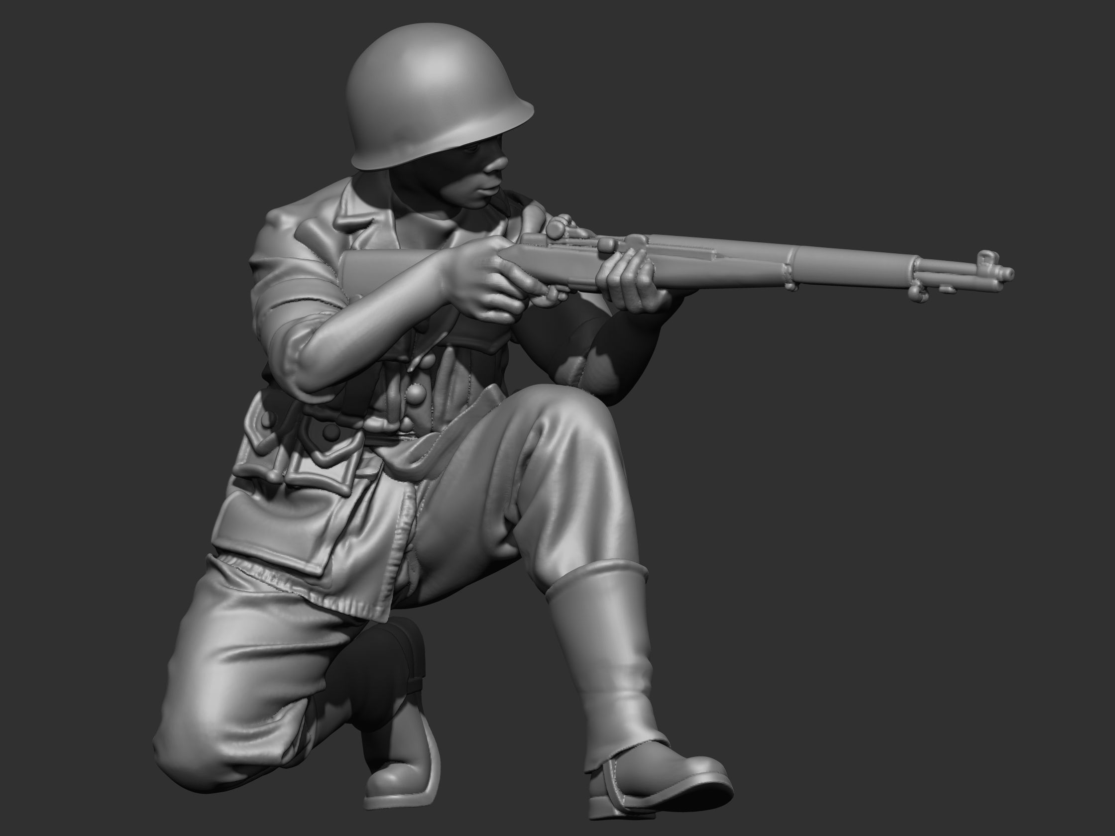 USA Soldier ww2 3D print model_9