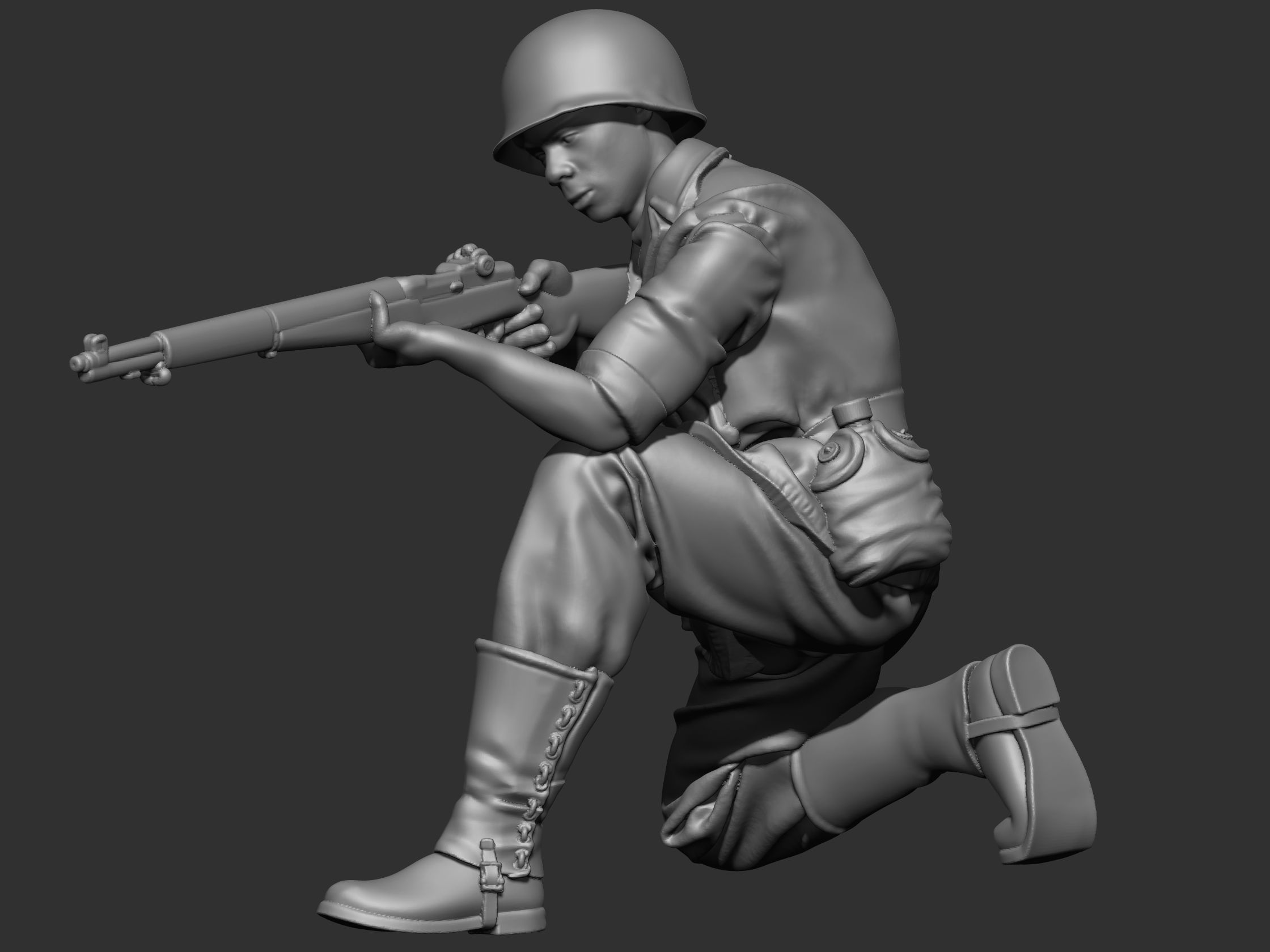 USA Soldier ww2 3D print model_15