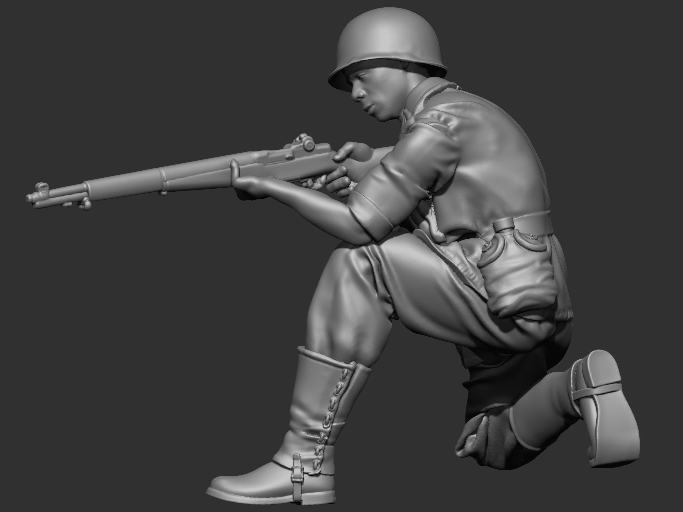 USA Soldier ww2 3D print model_17