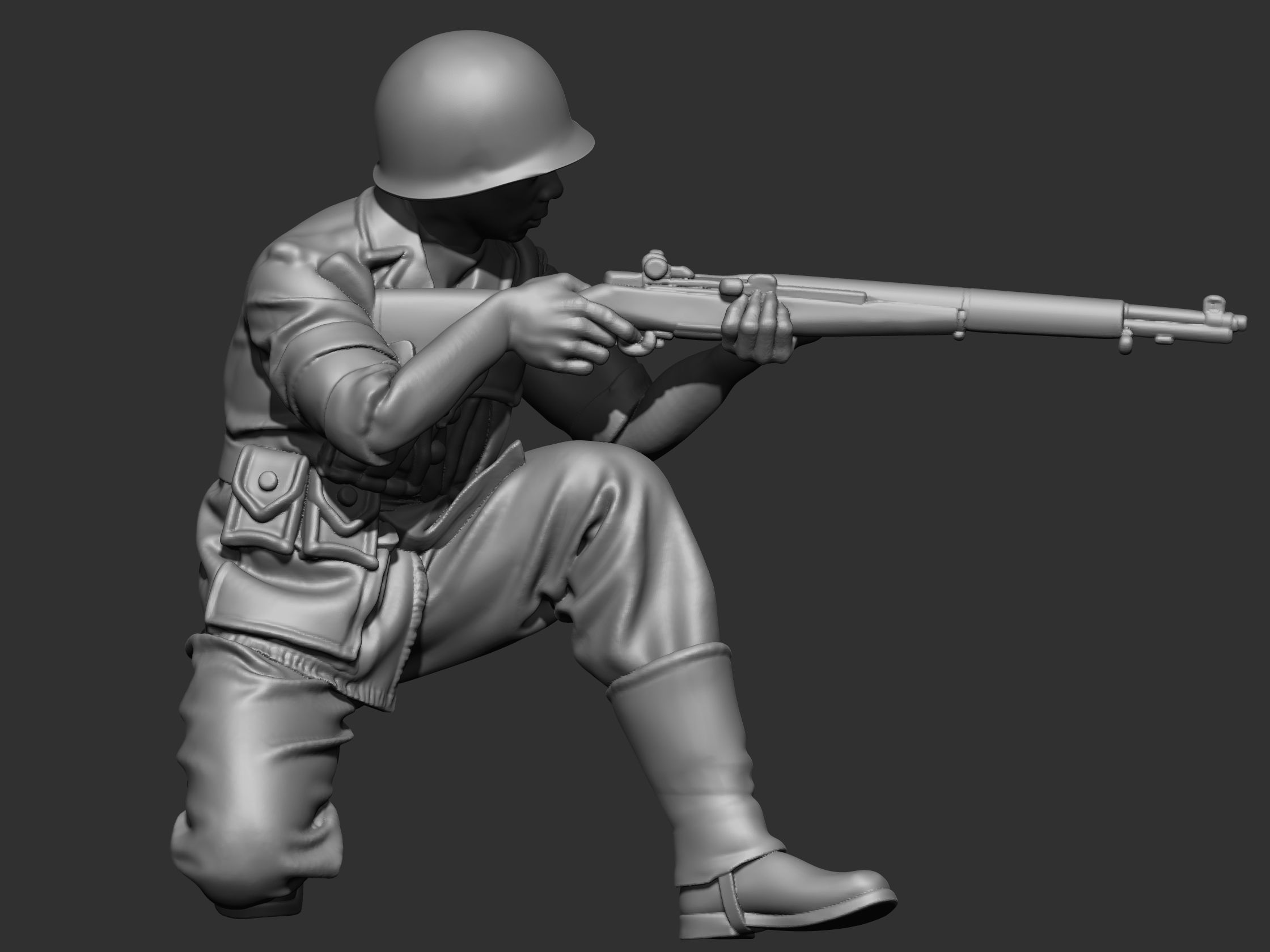 USA Soldier ww2 3D print model_8