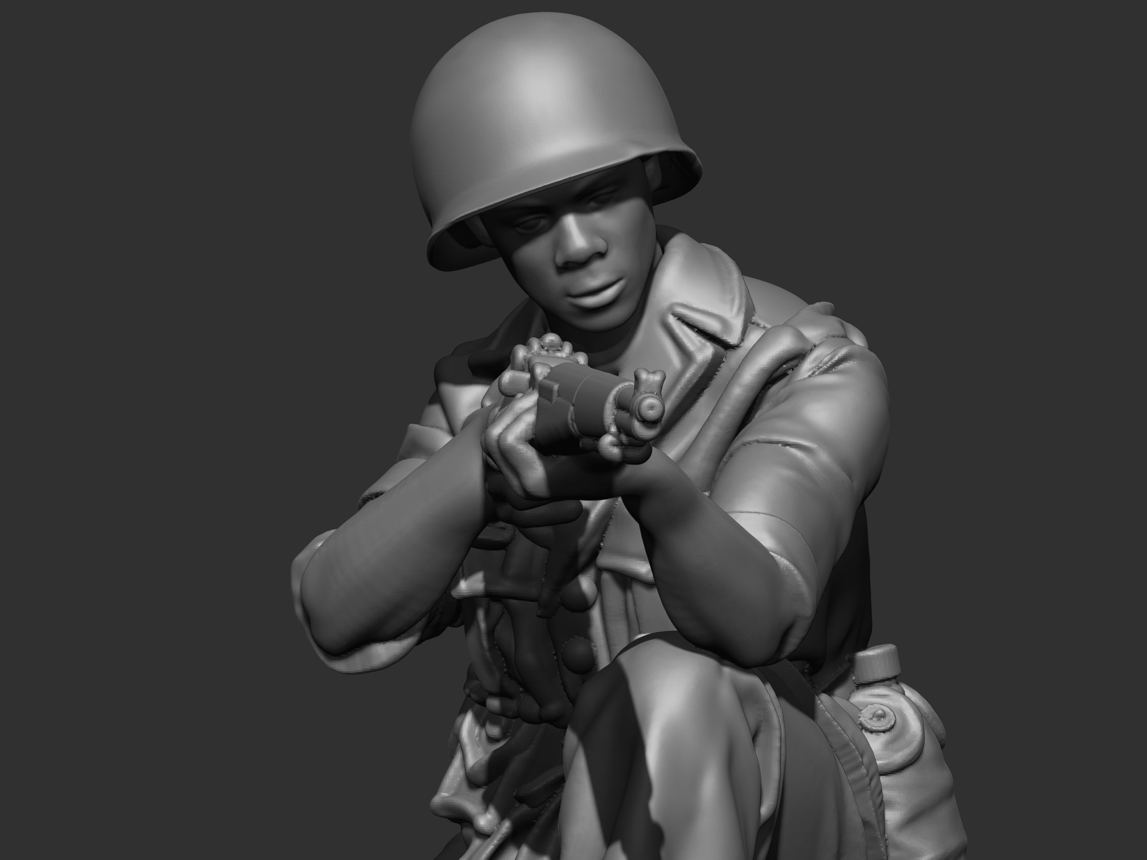 USA Soldier ww2 3D print model_12
