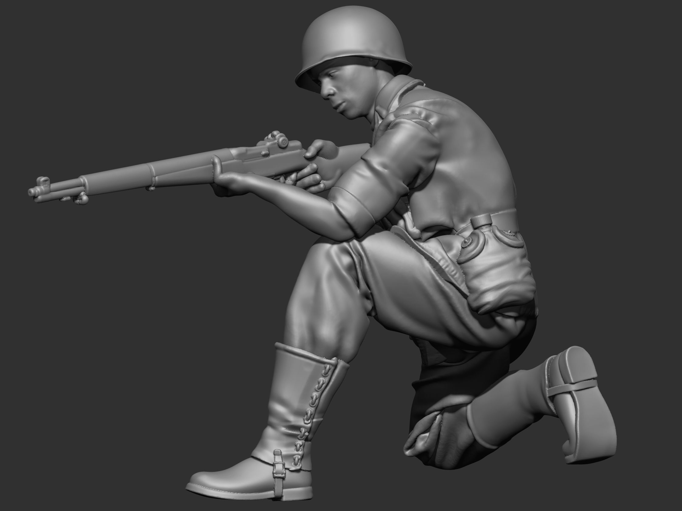 USA Soldier ww2 3D print model_16