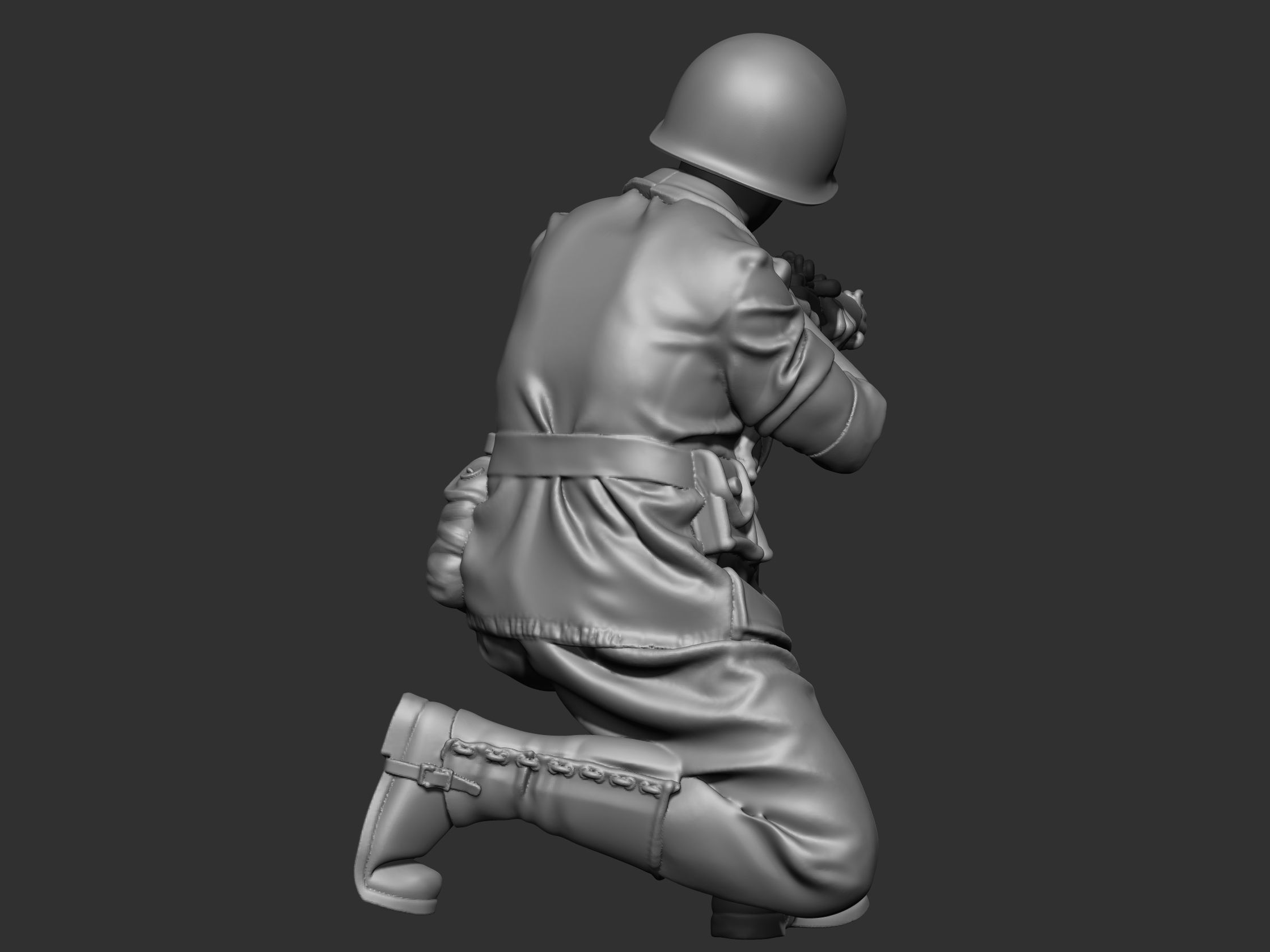 USA Soldier ww2 3D print model_4