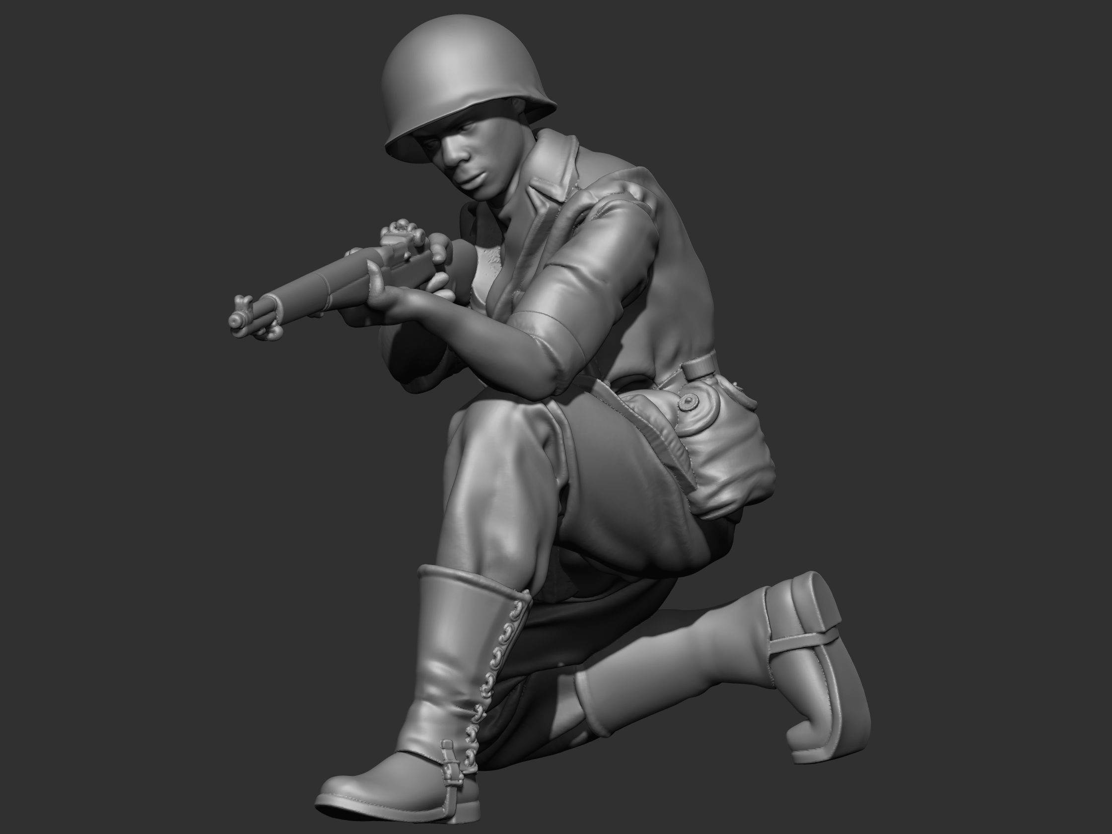 USA Soldier ww2 3D print model_13