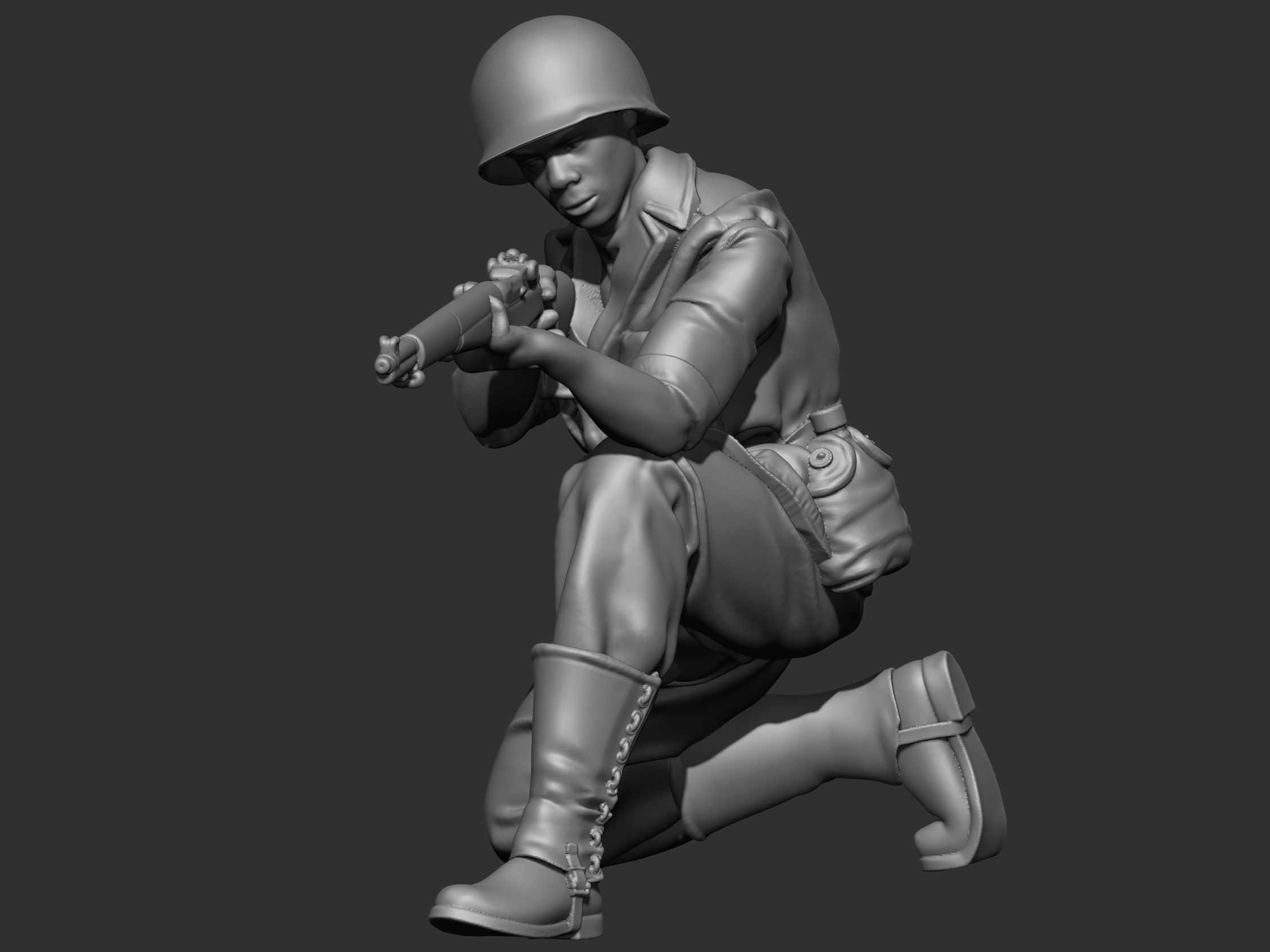 USA Soldier ww2 3D print model_11