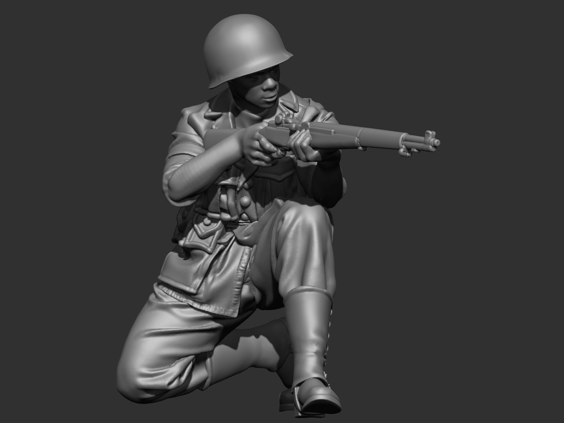 USA Soldier ww2 3D print model_10