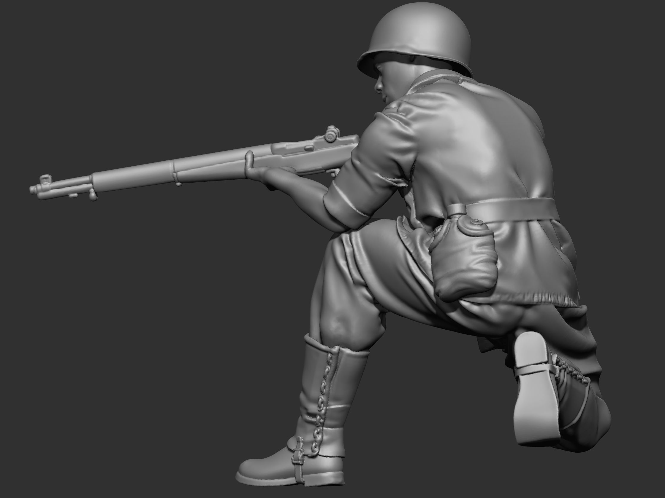 USA Soldier ww2 3D print model_19