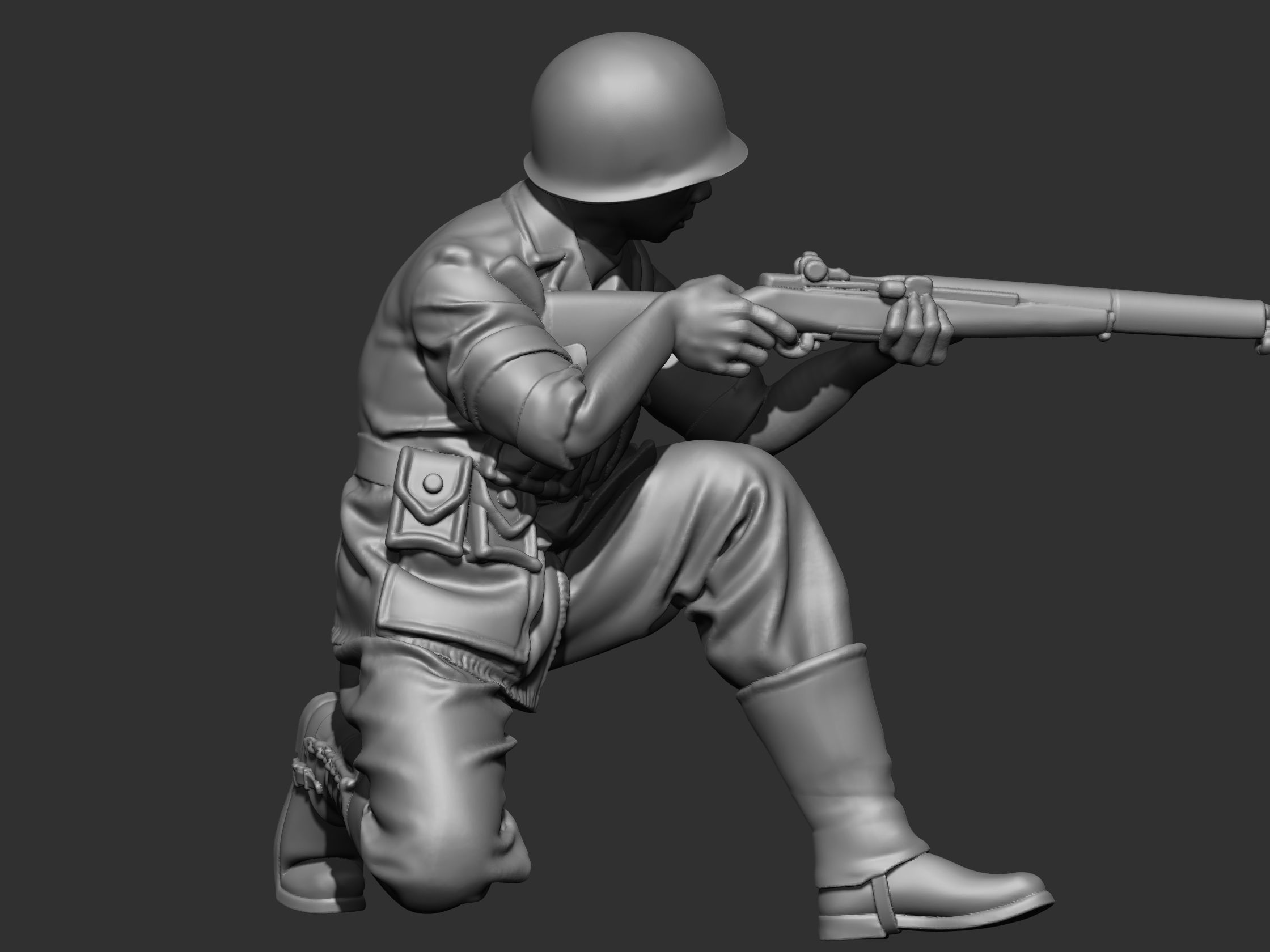 USA Soldier ww2 3D print model_7