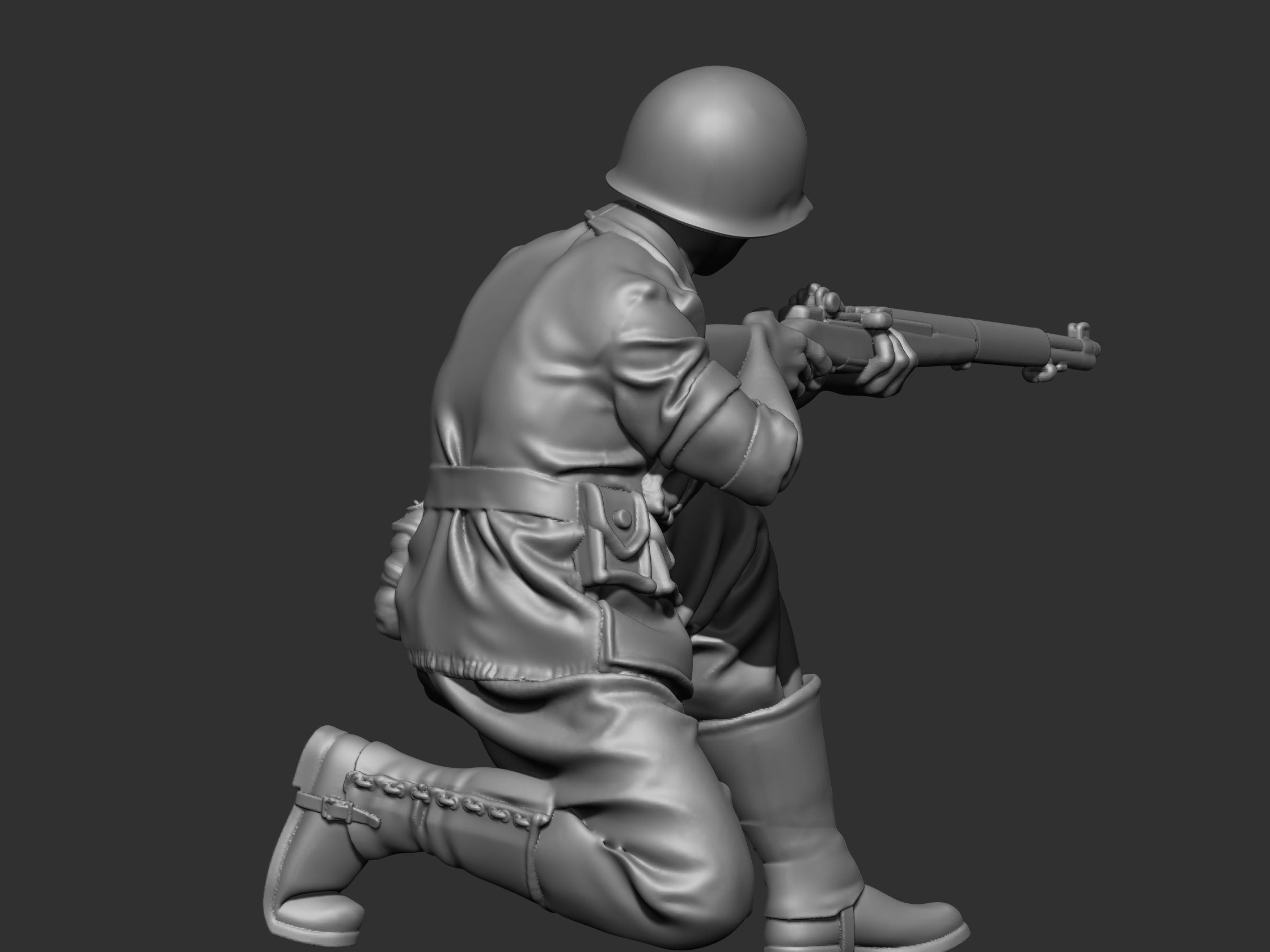 USA Soldier ww2 3D print model_5