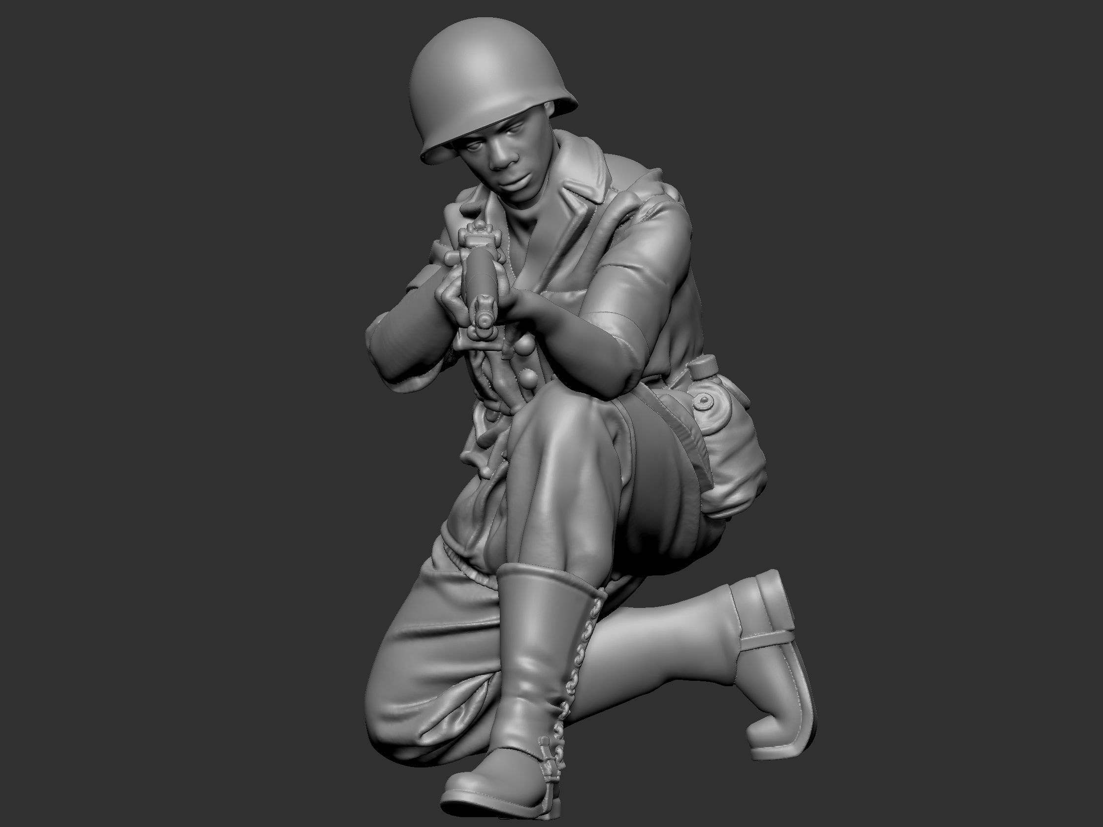 USA Soldier ww2 3D print model_1