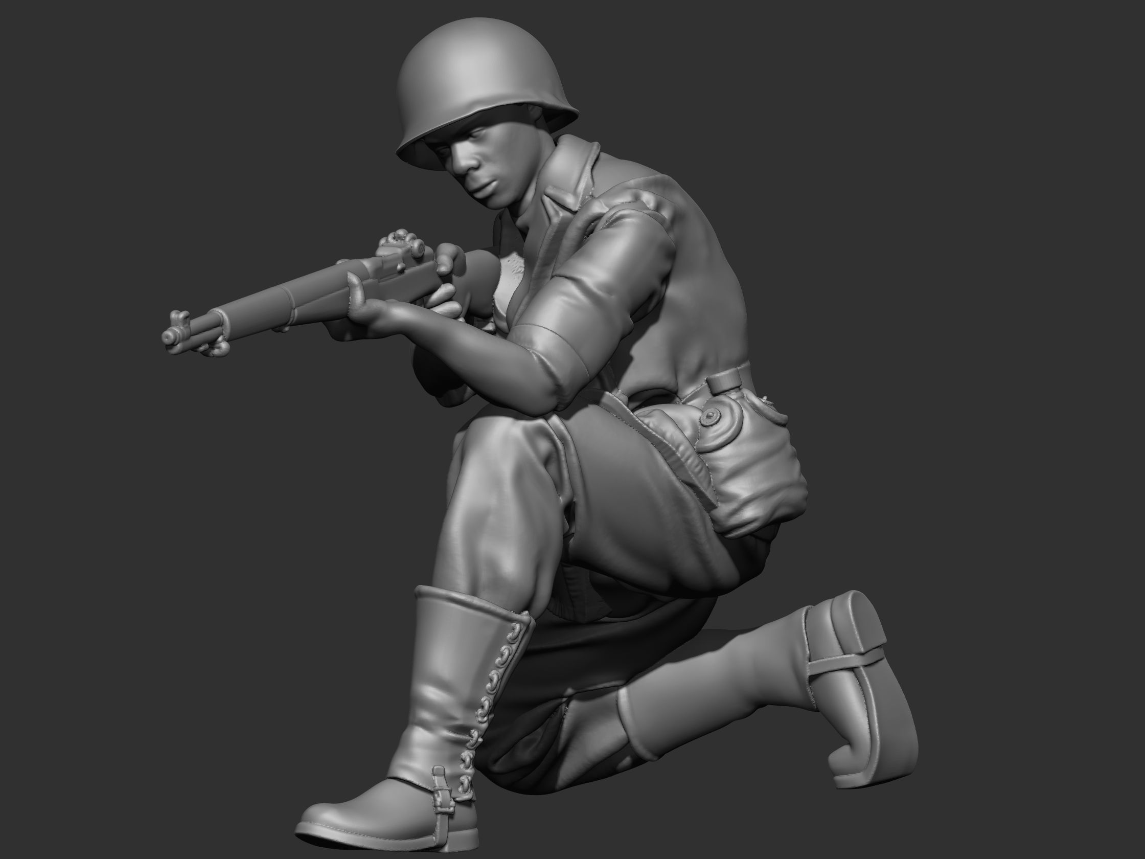 USA Soldier ww2 3D print model_14