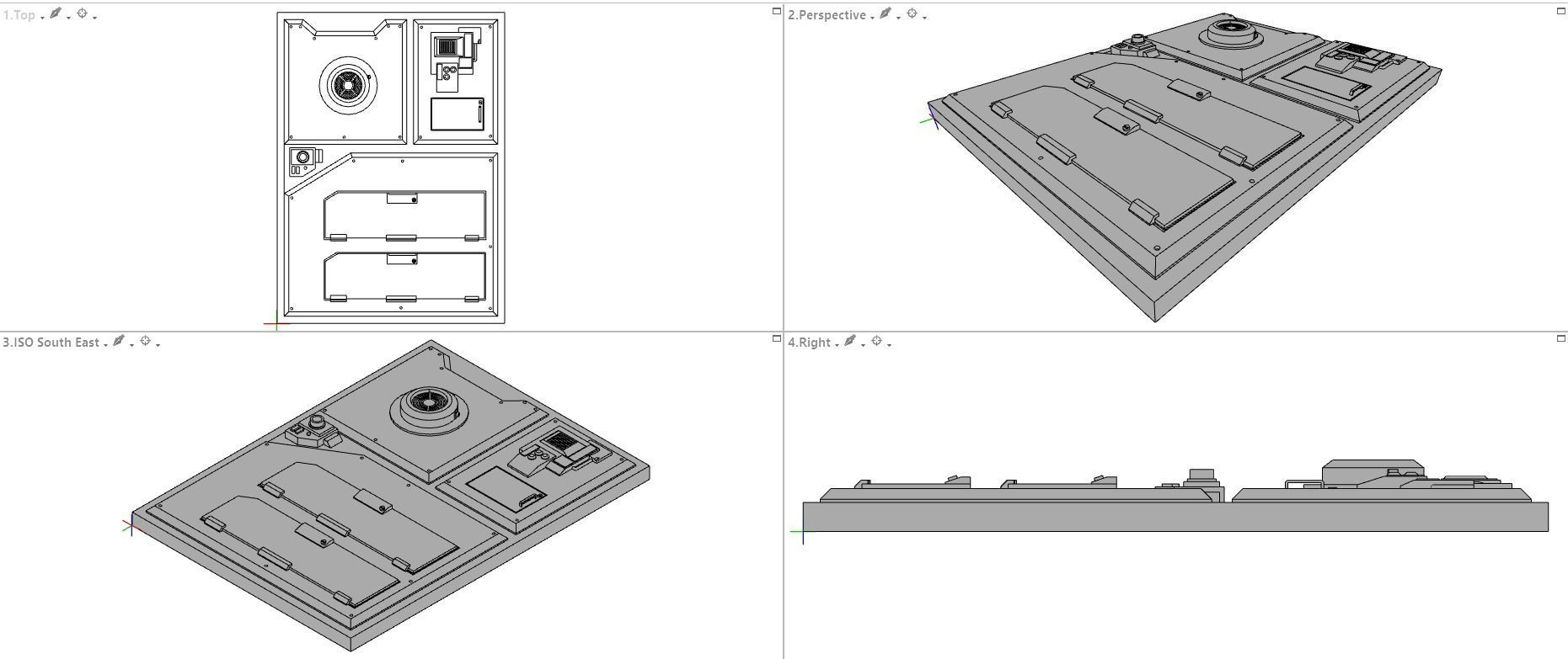 Sci-Fi Wall Panels Kit II - 18 Parts - Props 3D model_12