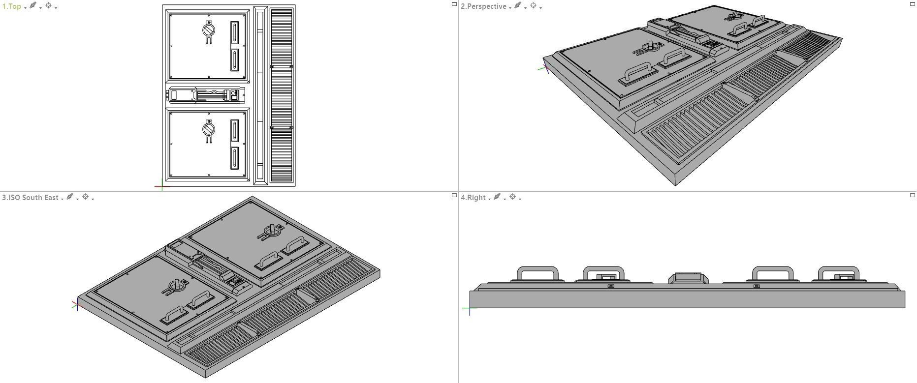 Sci-Fi Wall Panels Kit II - 18 Parts - Props 3D model_27