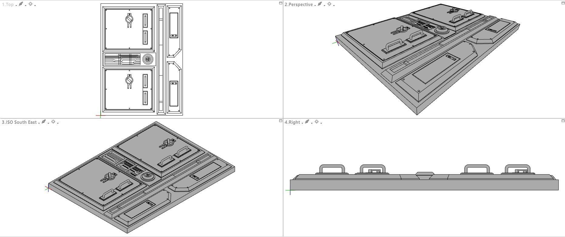 Sci-Fi Wall Panels Kit II - 18 Parts - Props 3D model_10