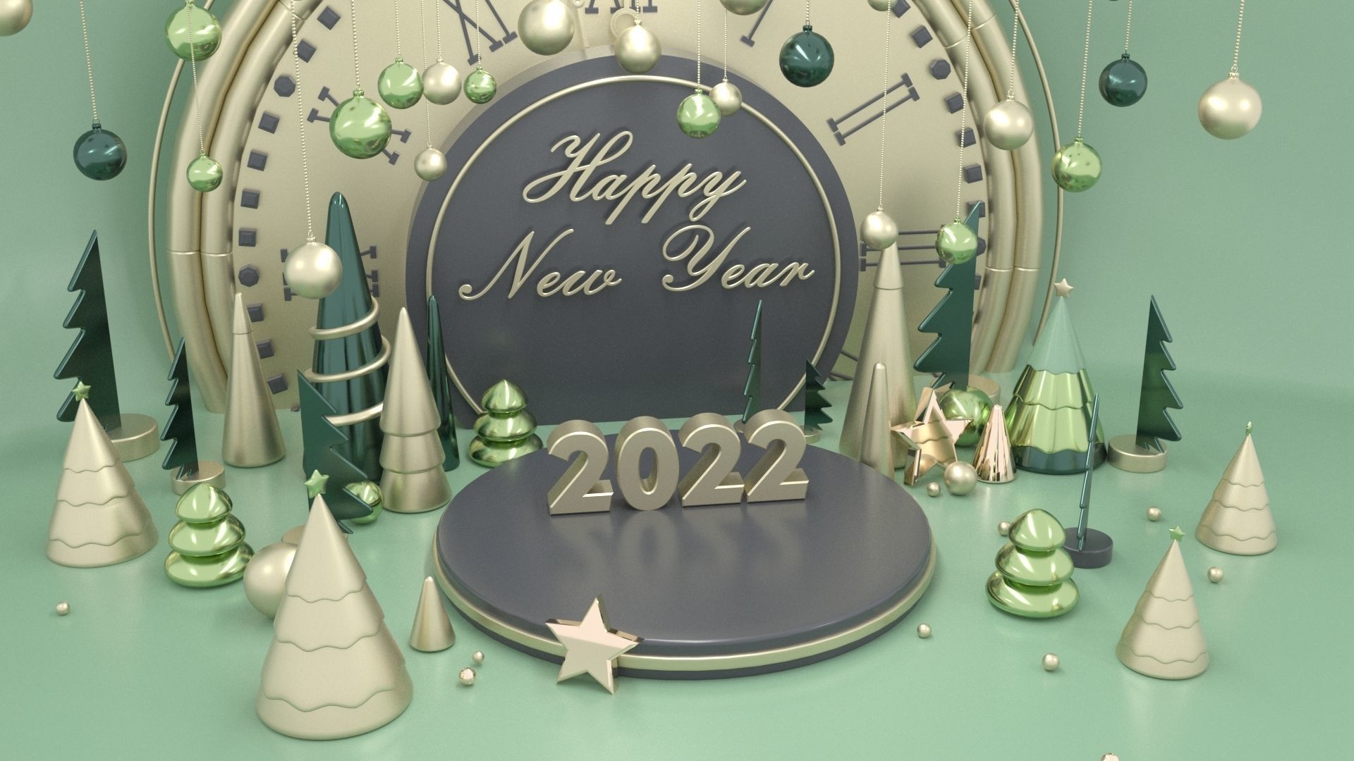 New Year  Scene 3D model_6