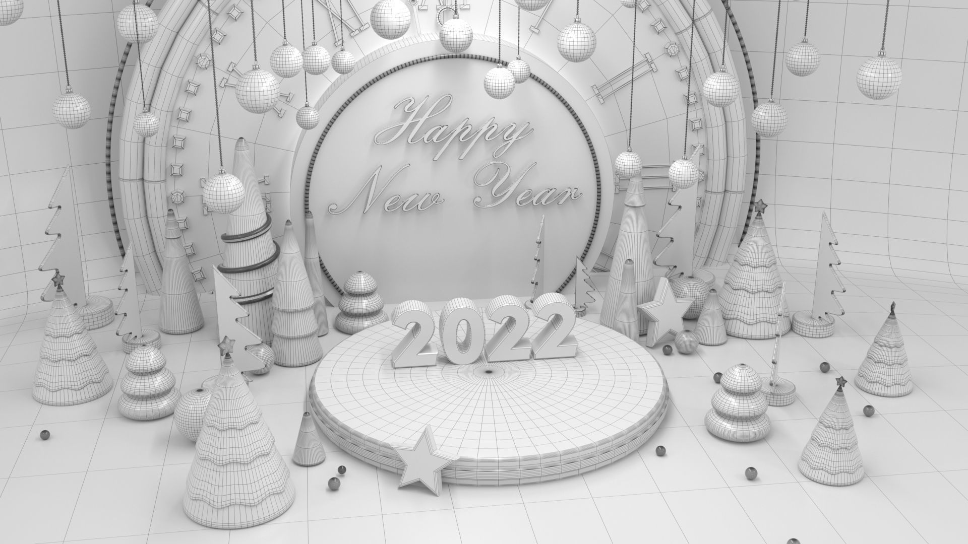 New Year  Scene 3D model_5