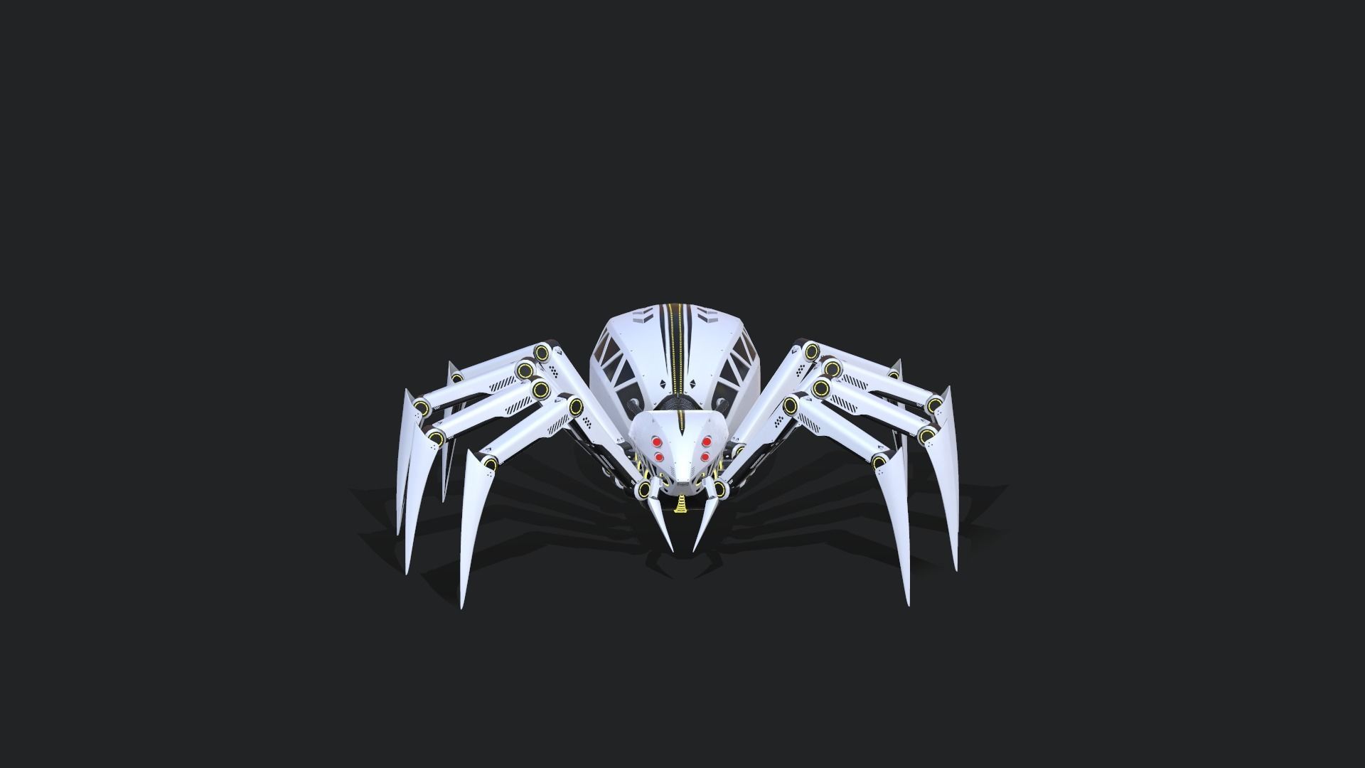 Spider Robot  Low-poly 3D model_3