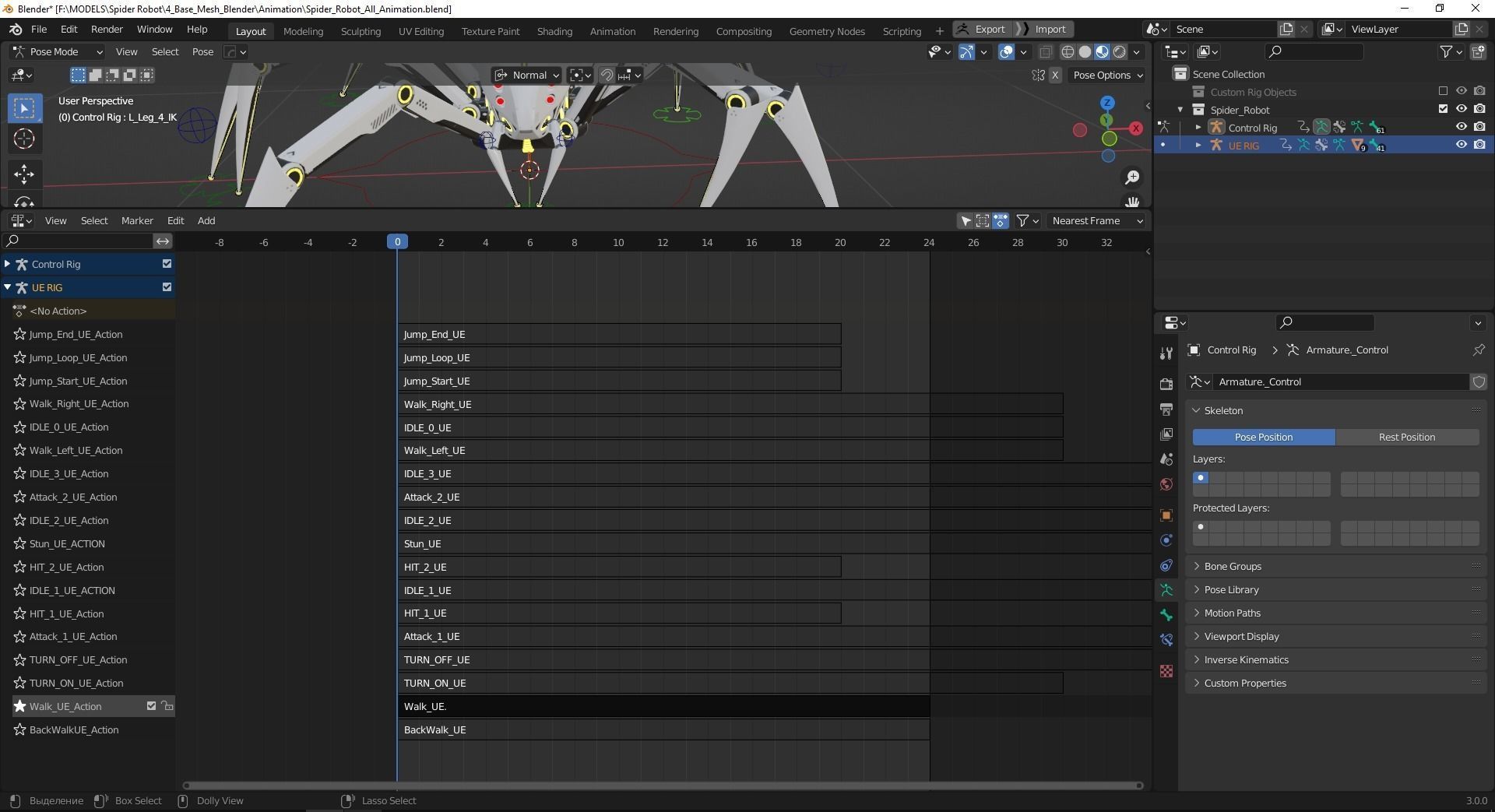 Spider Robot  Low-poly 3D model_12