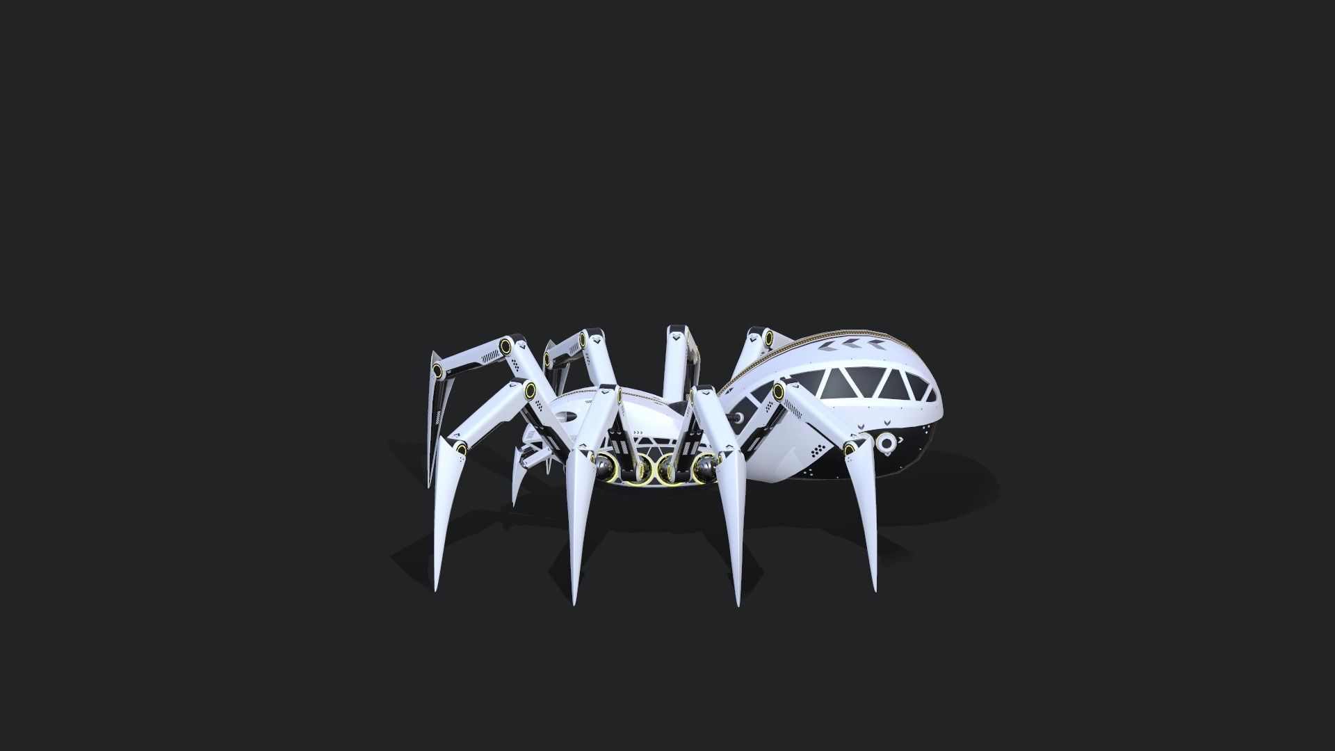 Spider Robot  Low-poly 3D model_4