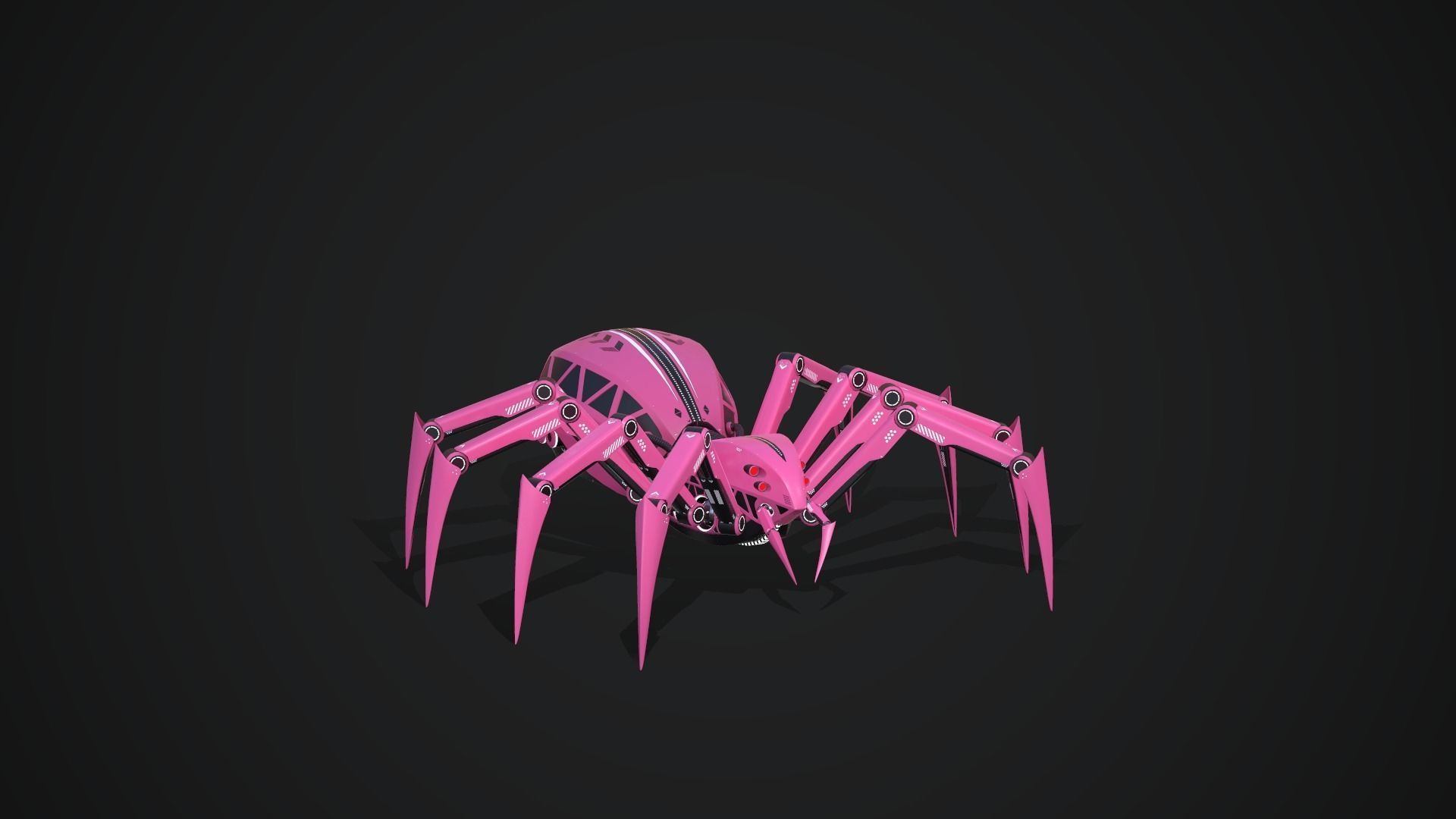 Spider Robot  Low-poly 3D model_19