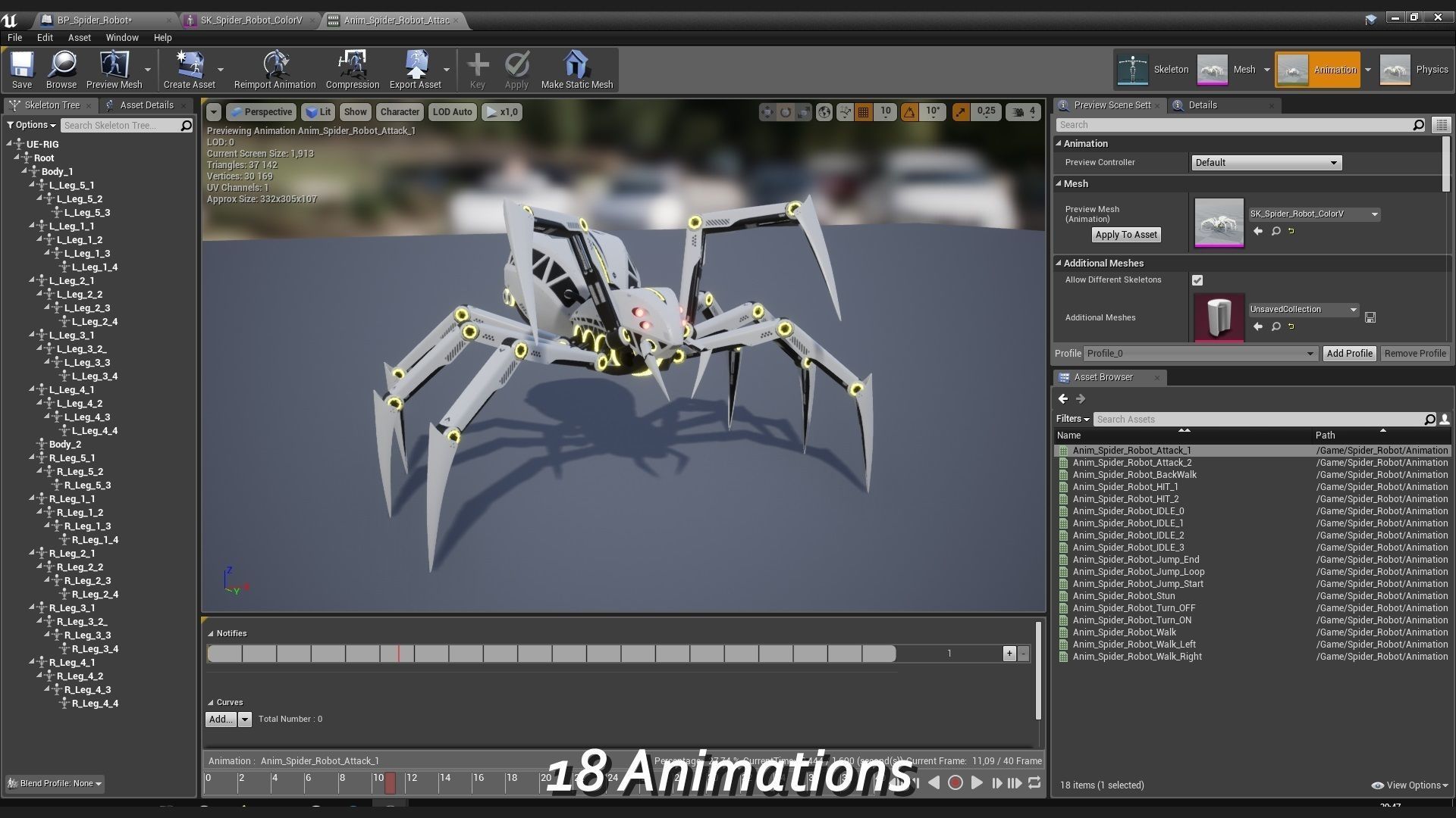 Spider Robot  Low-poly 3D model_7