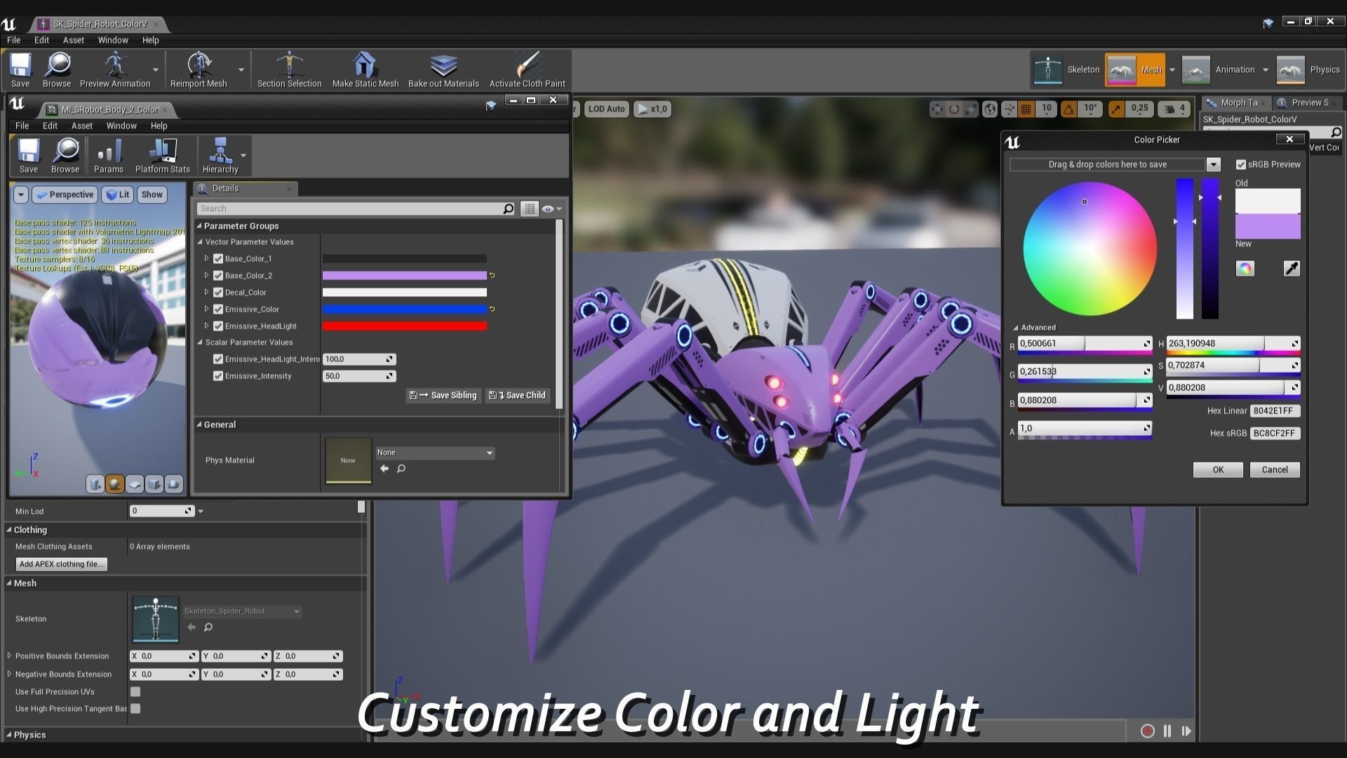 Spider Robot  Low-poly 3D model_8