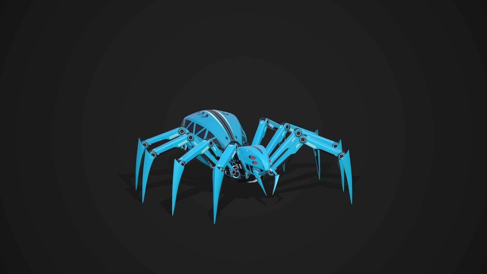 Spider Robot  Low-poly 3D model_18
