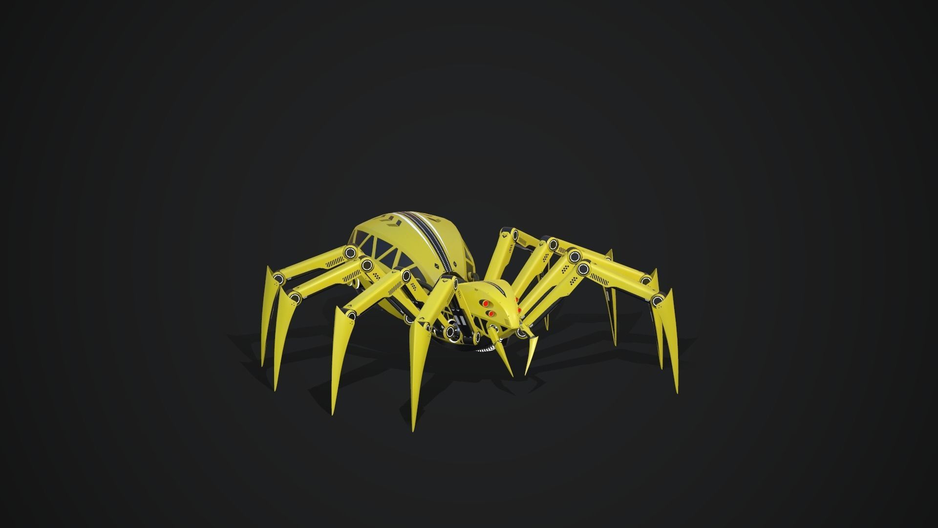 Spider Robot  Low-poly 3D model_20
