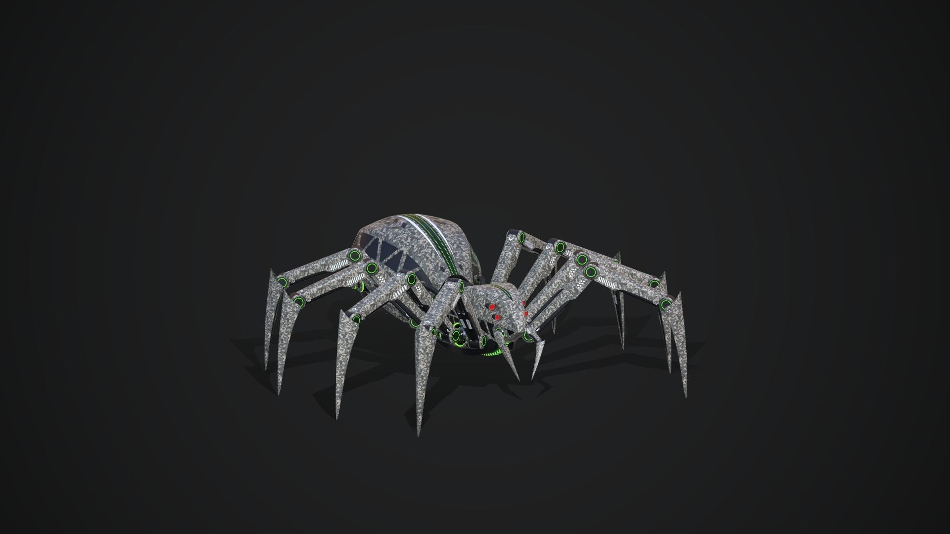 Spider Robot  Low-poly 3D model_17