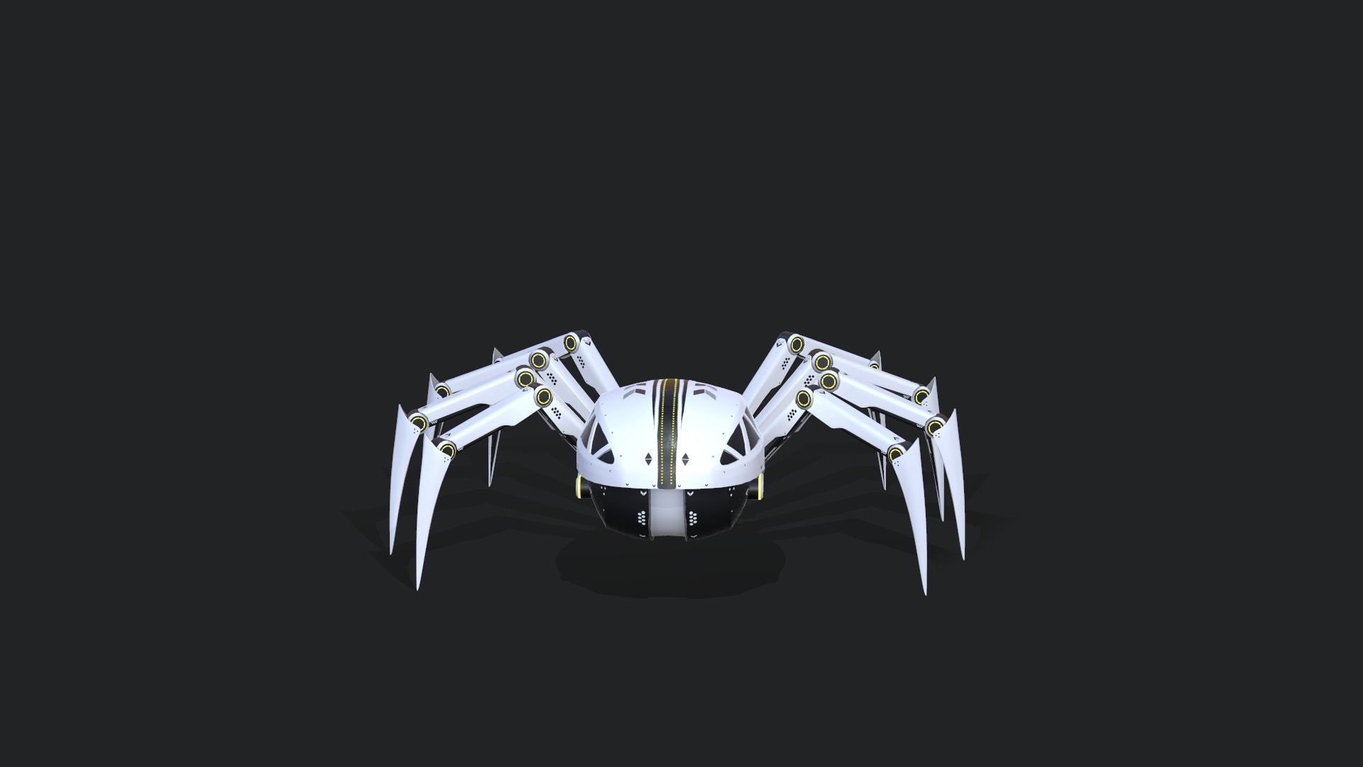 Spider Robot  Low-poly 3D model_5