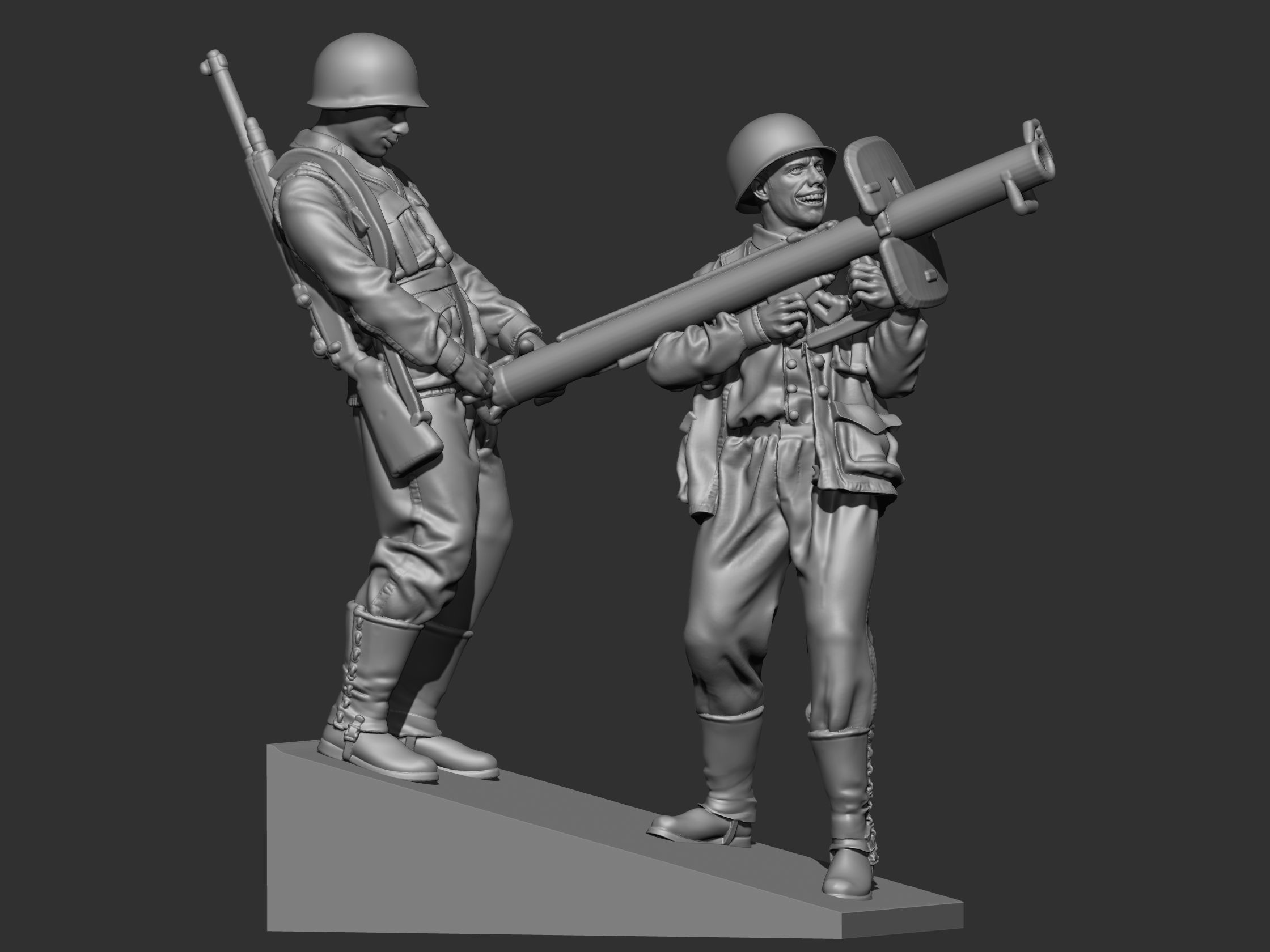 USA Soldiers ww2 3D print model_14