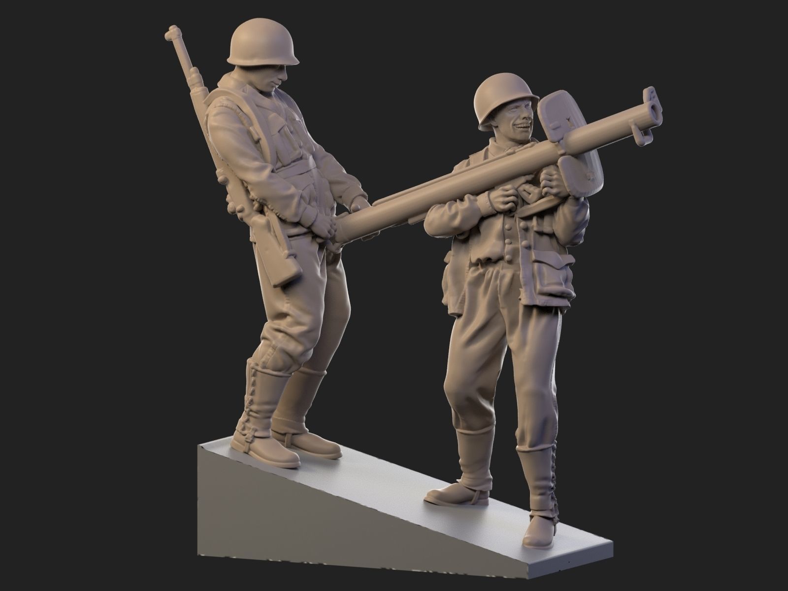 USA Soldiers ww2 3D print model_1