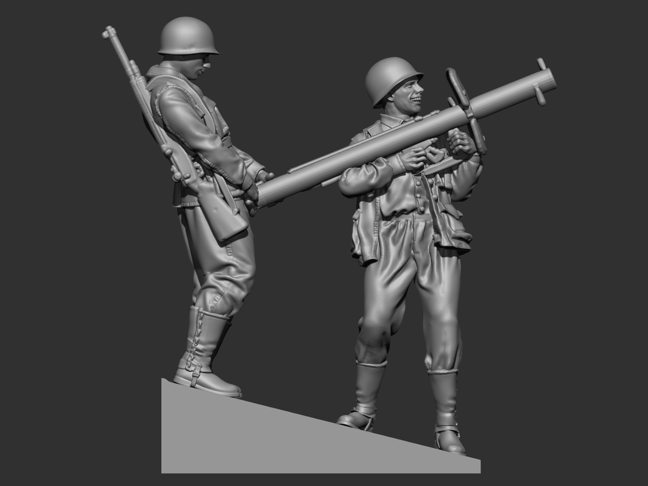 USA Soldiers ww2 3D print model_3