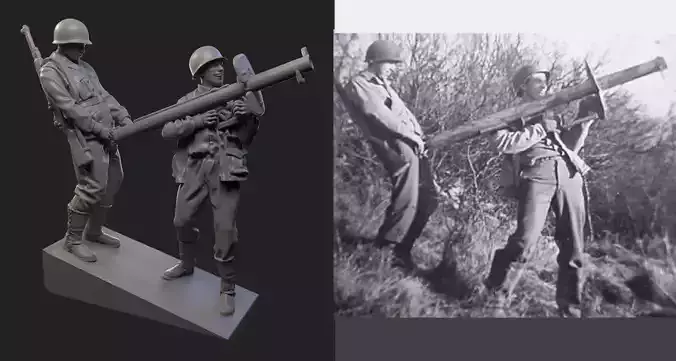 USA Soldiers ww2 3D print model